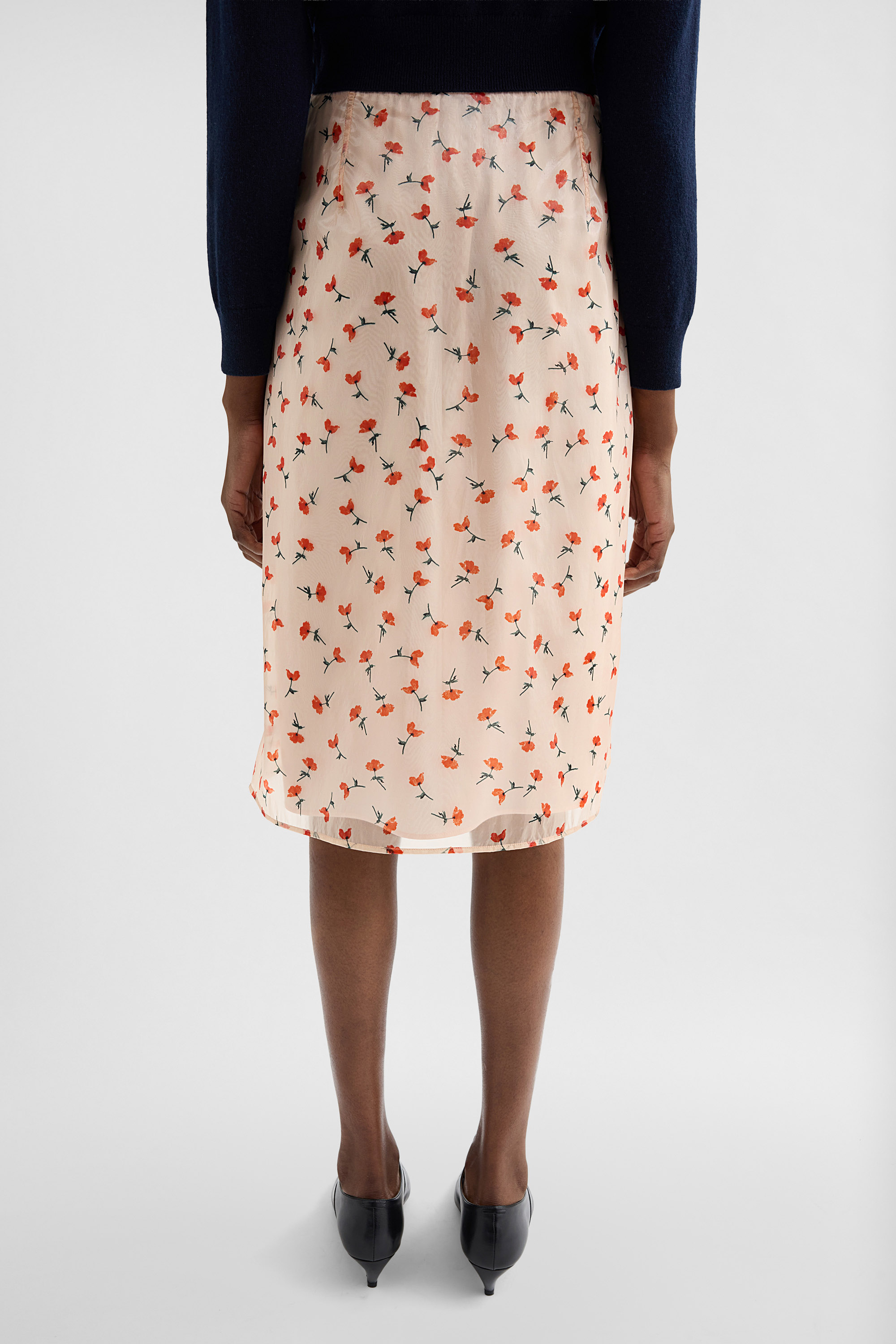 JIL SANDERコットンフレアスカート Technical Organdy Printed Skirt Woman | Jil Sander Official Online