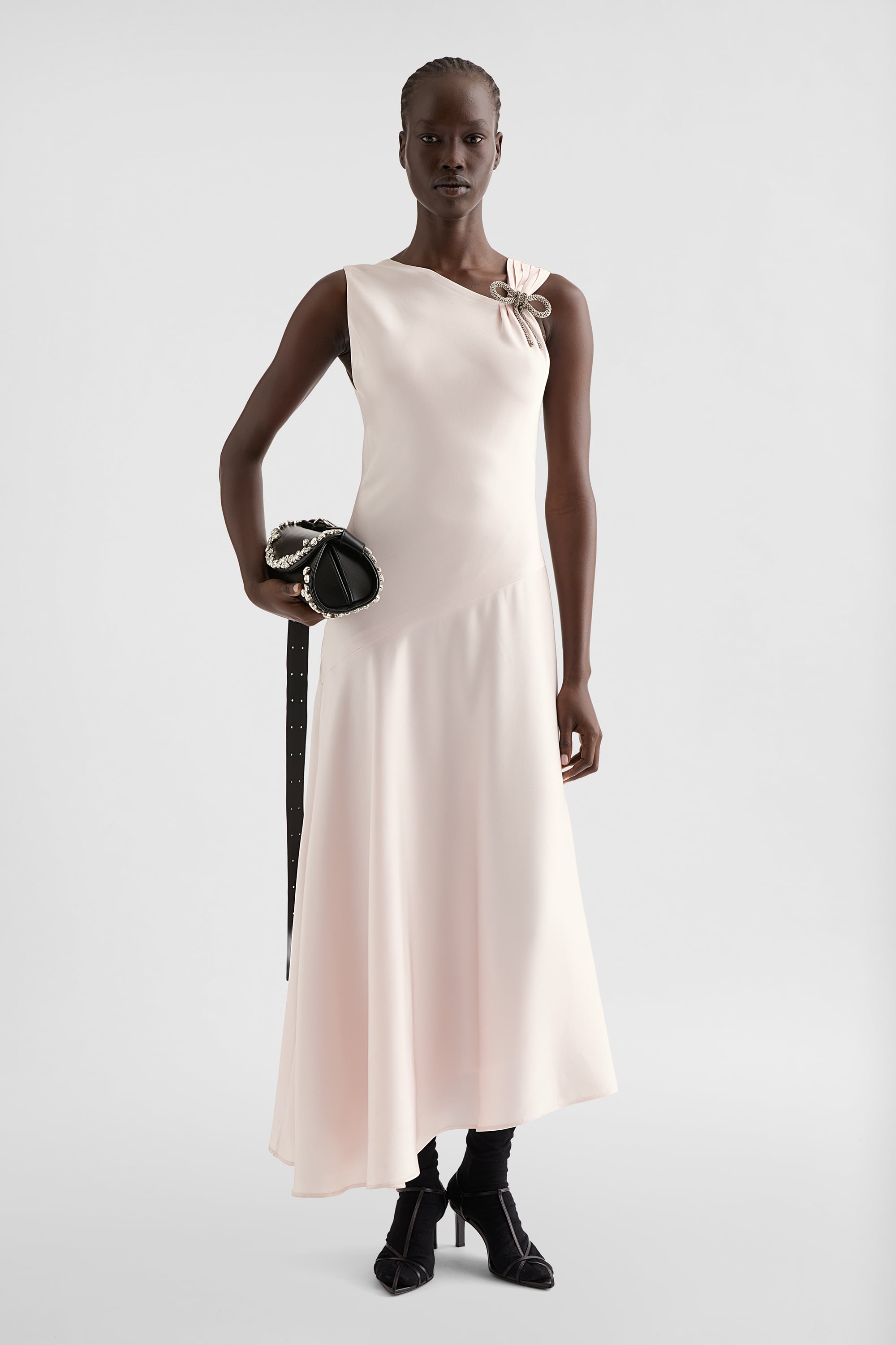 Jil Sander - Envers Satin Evening Dress, Woman, Pink, Size: 6