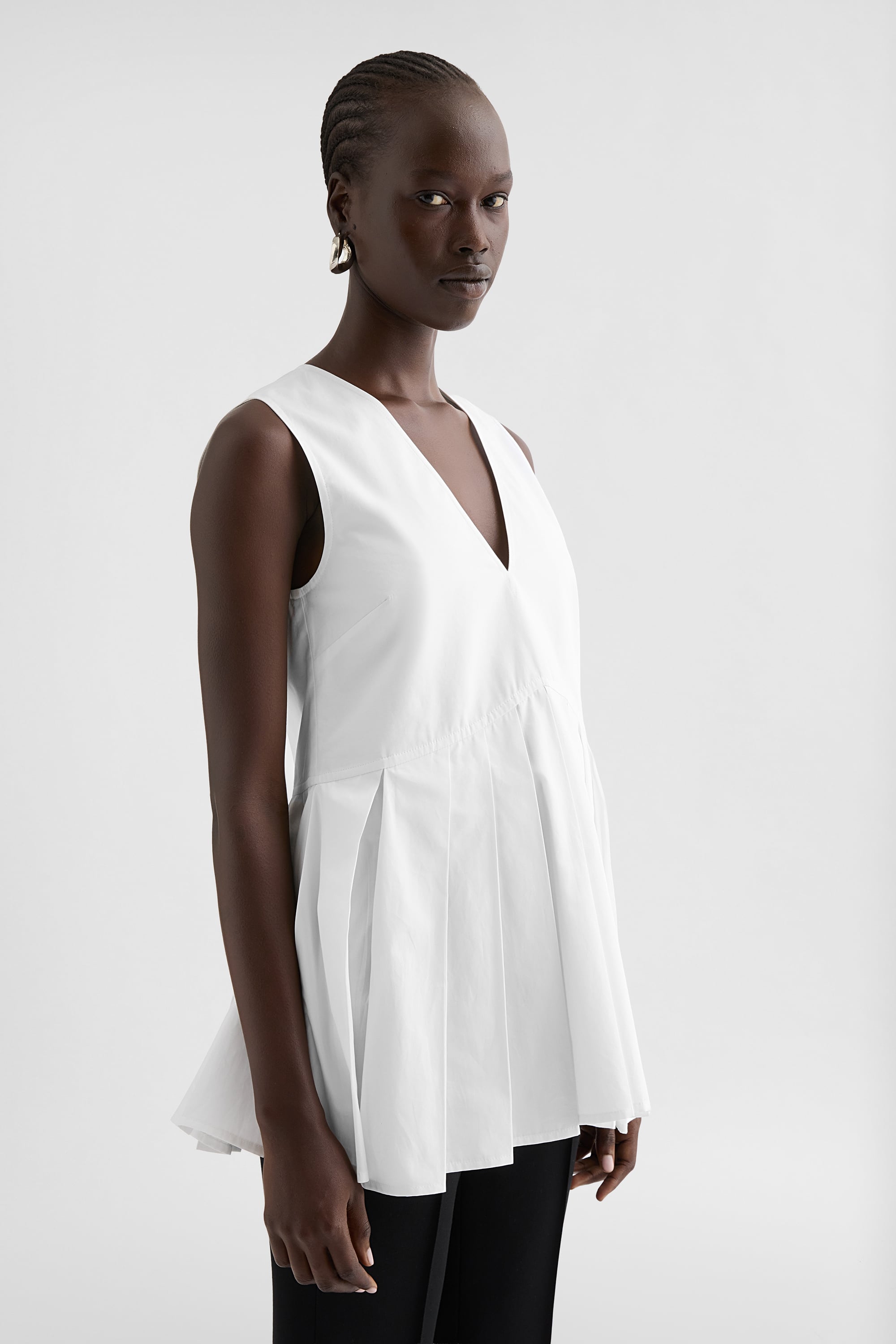 Cotton Poplin Pleated Top for Woman | Jil Sander Official Online Store