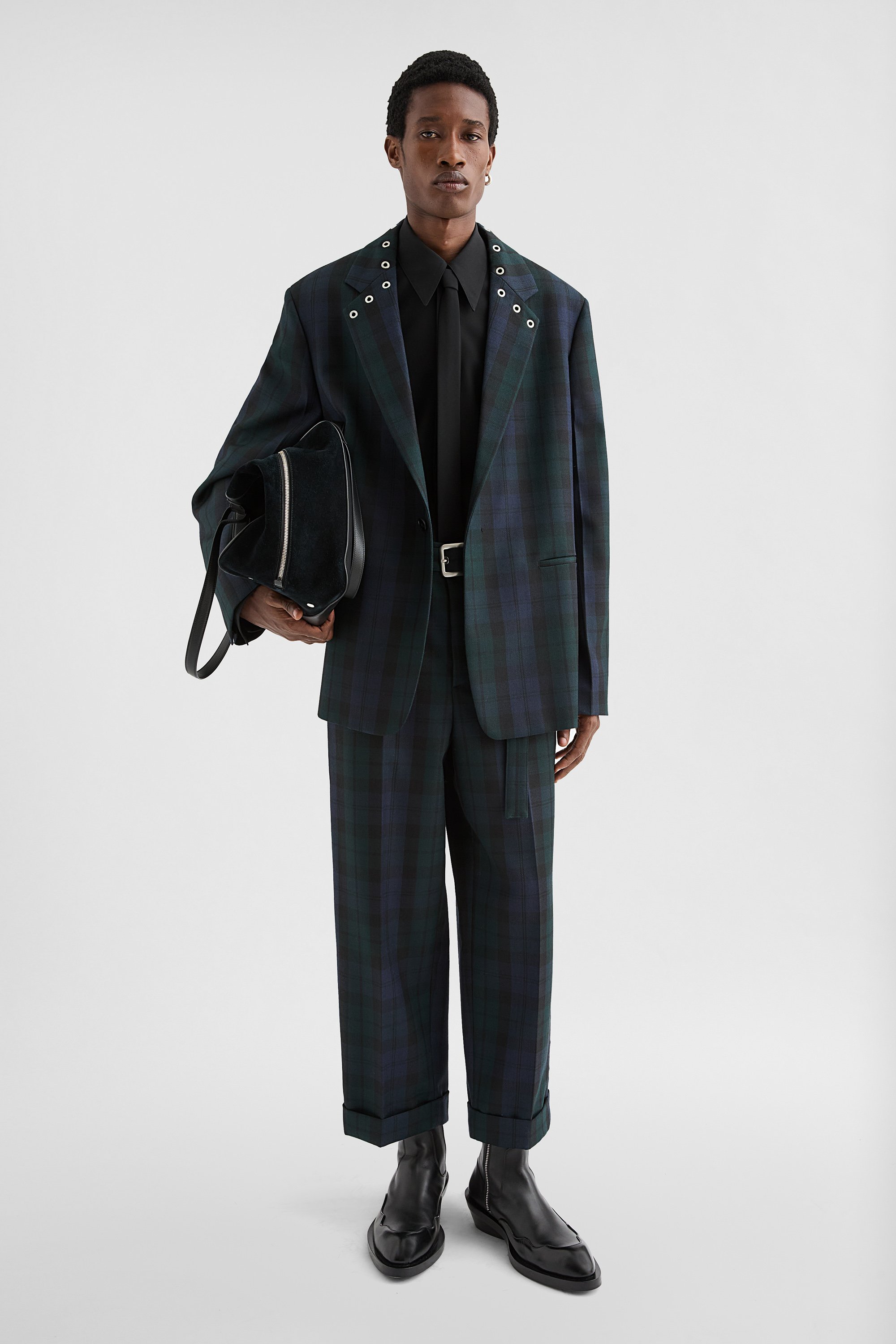 Wool Belted Trousers - Trousers - Image 1