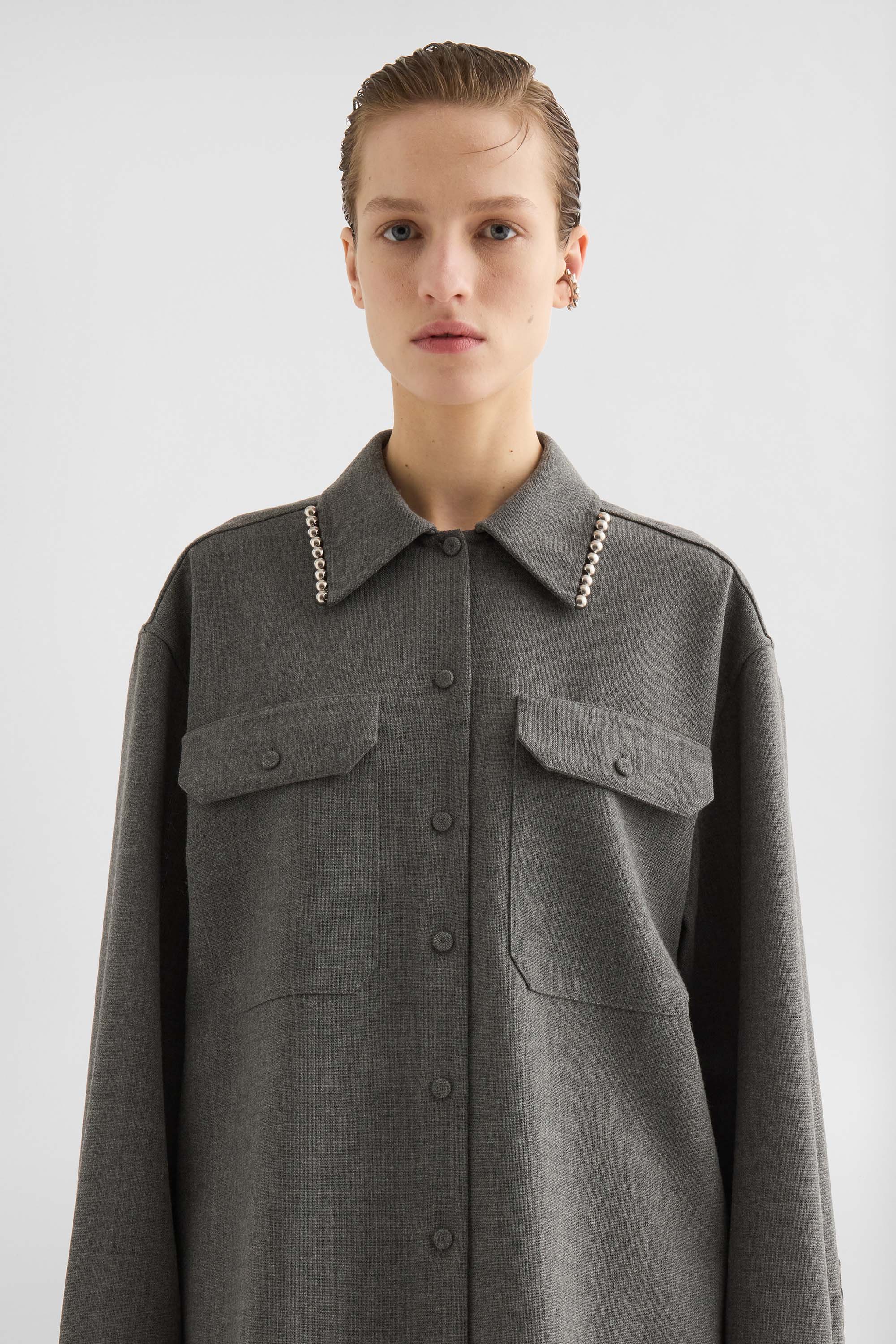Wool Canvas Shirt - Shirts - Image 3