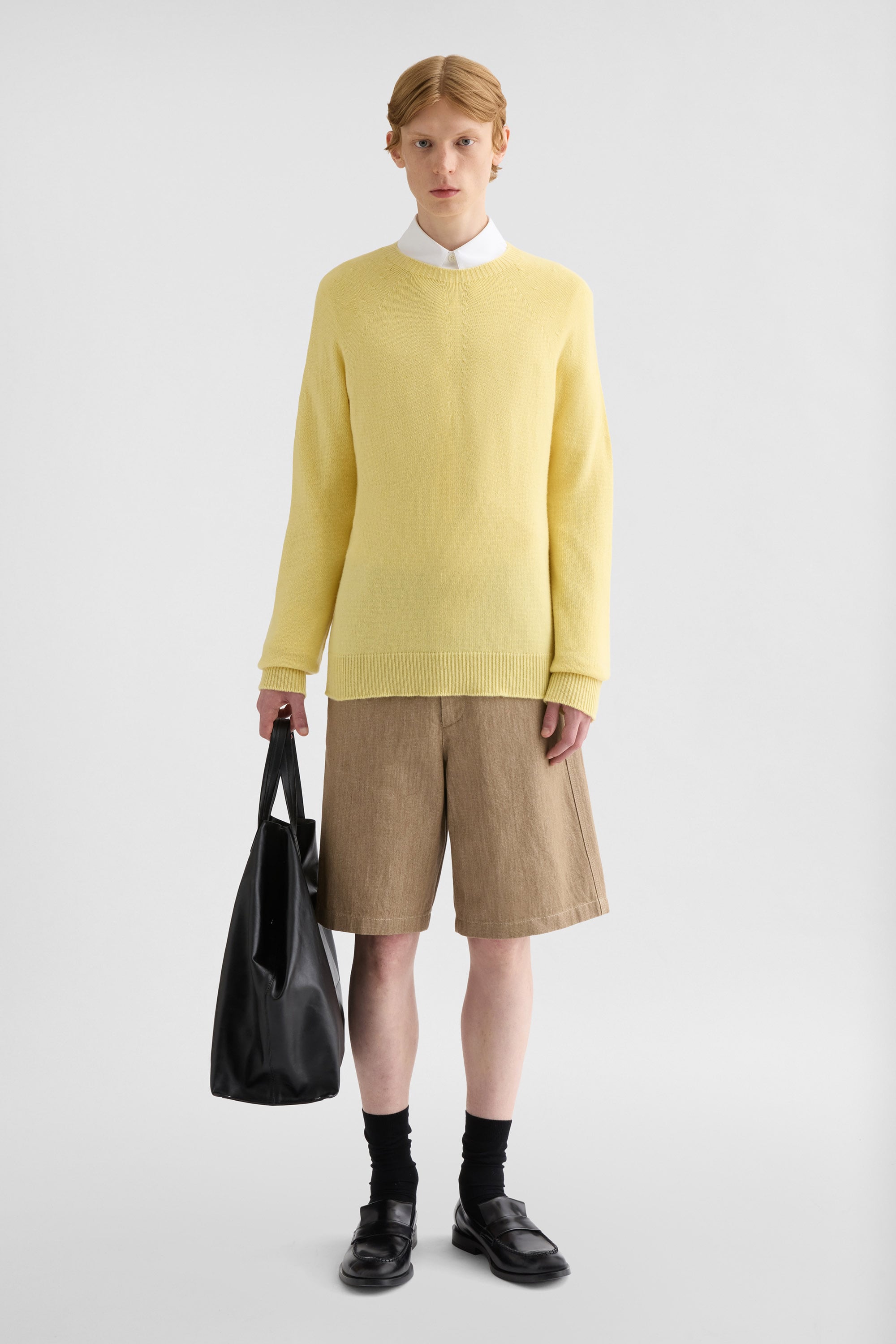 カシミヤ ブレンド クルーネックセーター メンズ | Jil Sander 公式