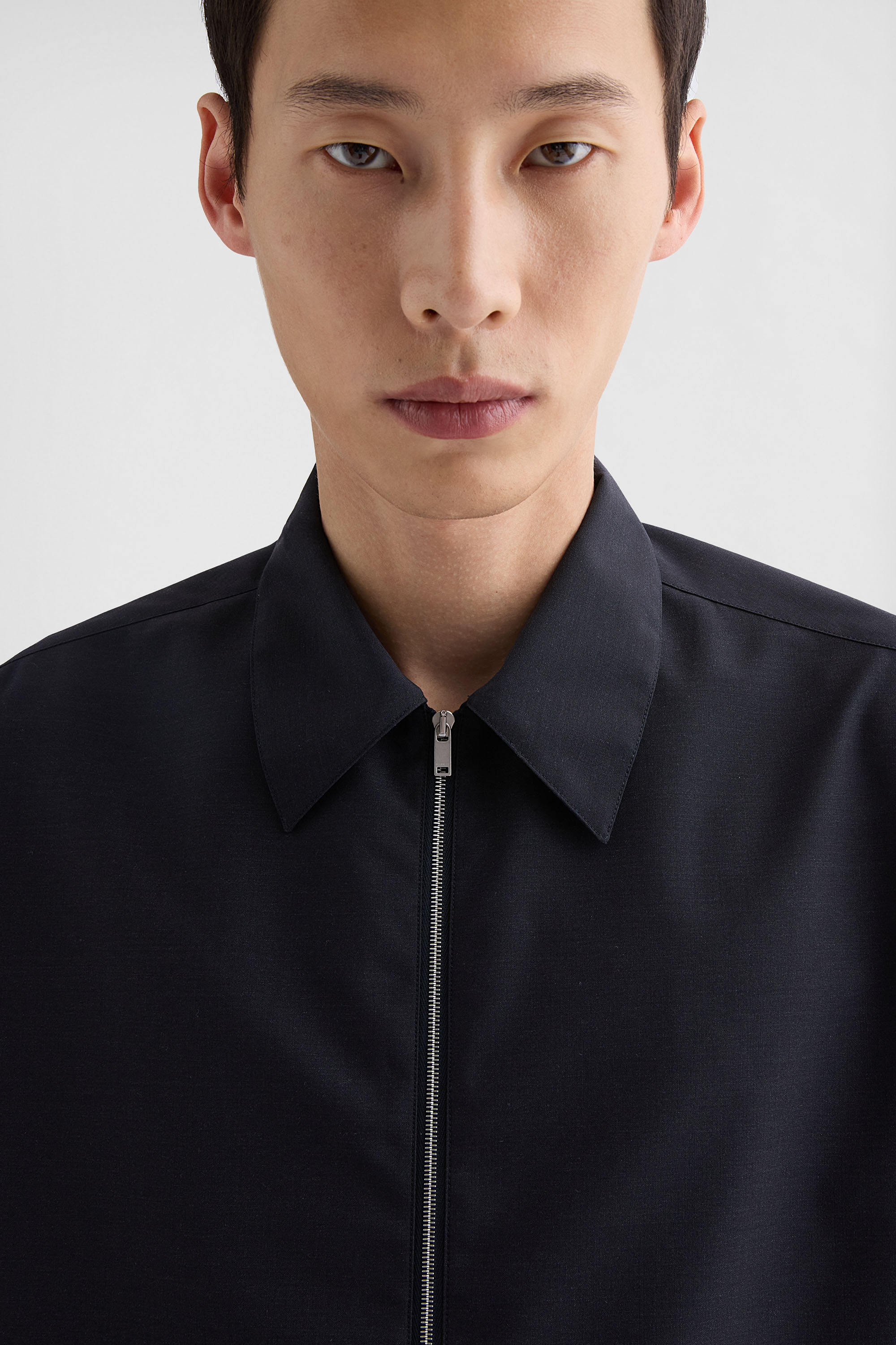 Wool Poplin Zip-Up Shirt Man | Jil Sander Official Online Store