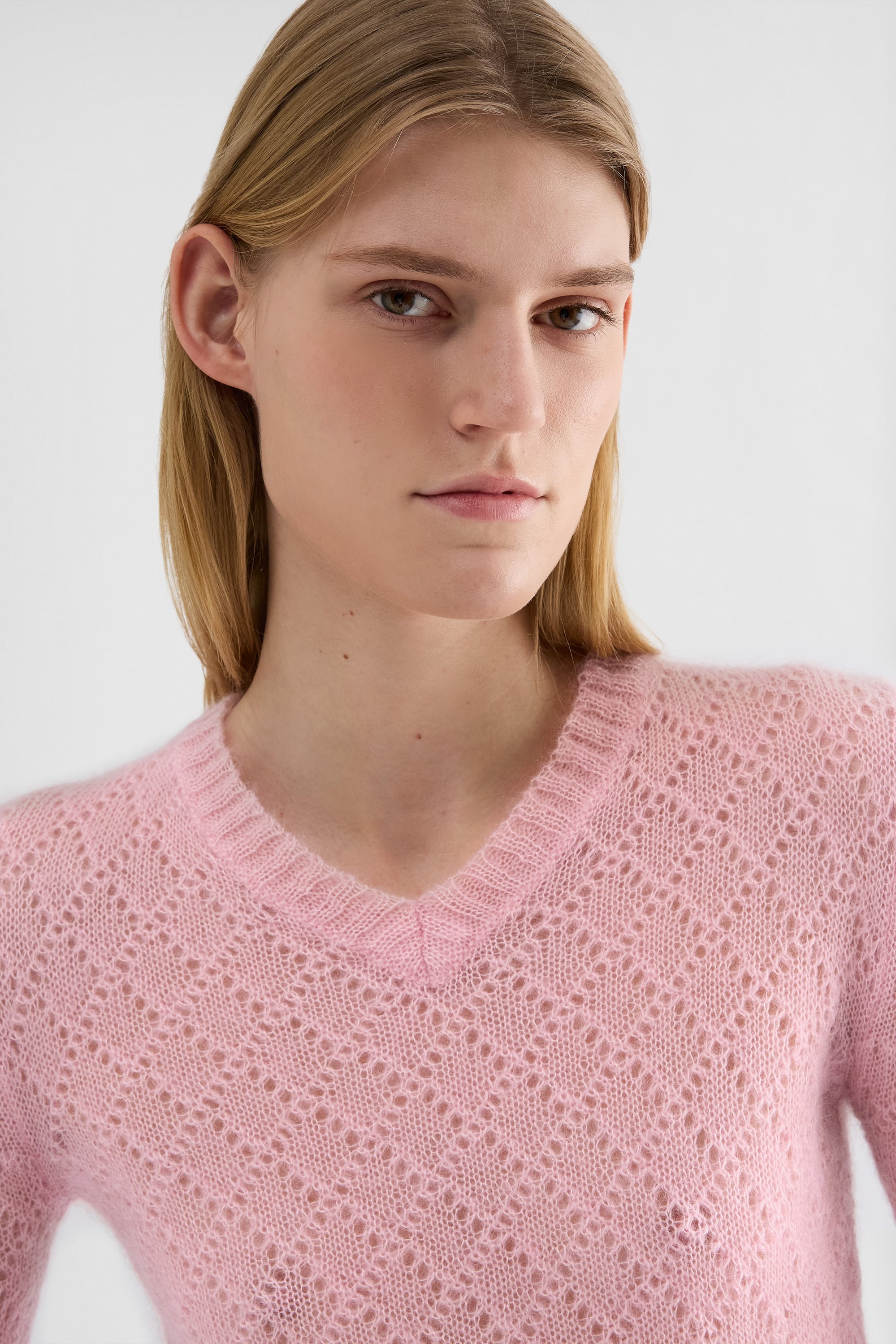 美品 JIL SANDER 上質 Vネック ニット セーター グレー モヘヤ 希少
