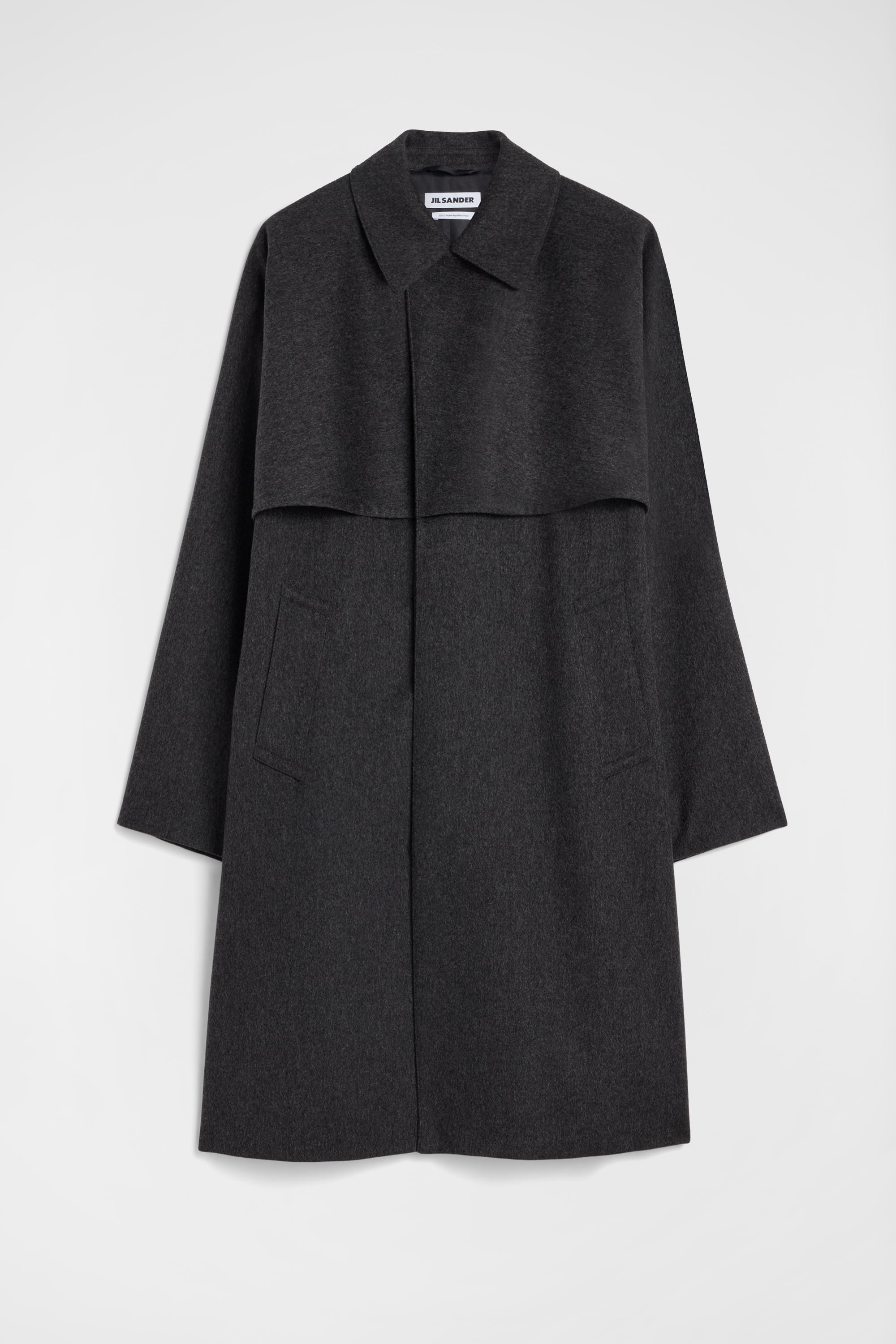 Jil sanderバーガンディ ウール混紡 ピーコート 48 Wool Coat for Man | Jil Sander Official Online Store