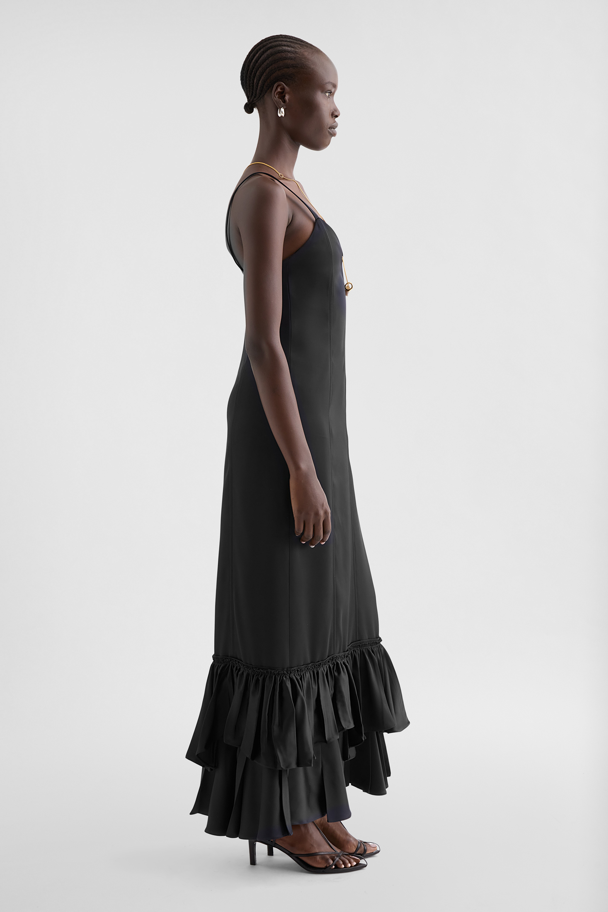 jil sander evening dresses satin maxi dress
