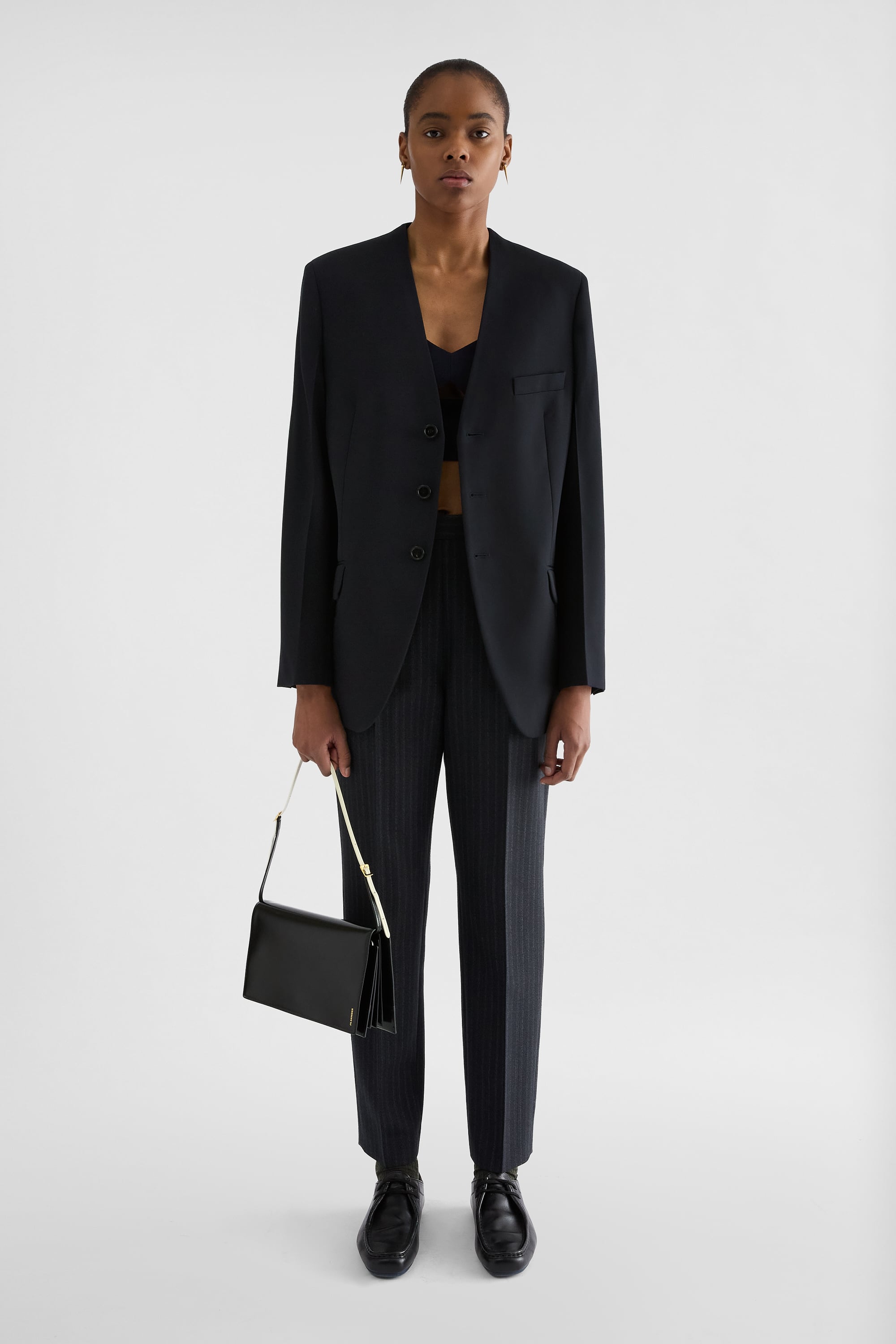 Wool Pinstripe Trousers