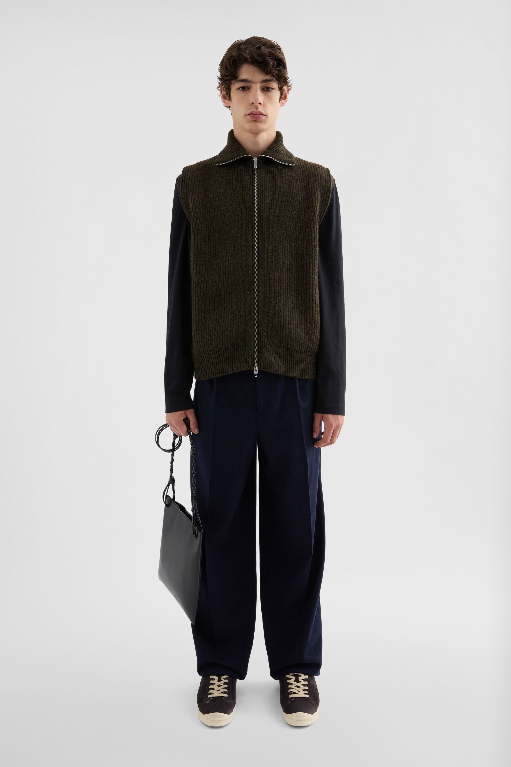 Jil Sander ウール ジップアップベスト
