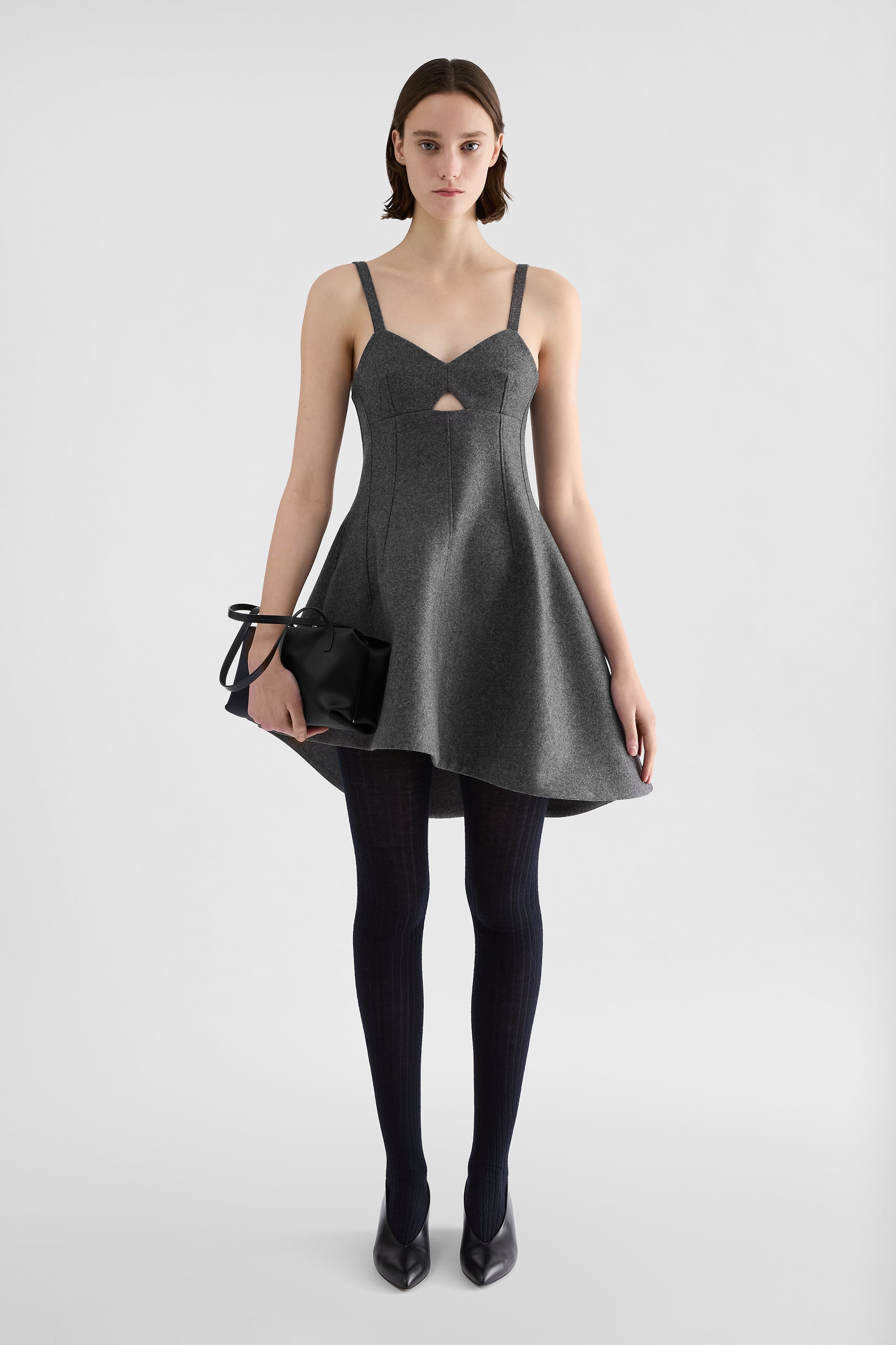 Jil Sander Melange Wool Bustier dress