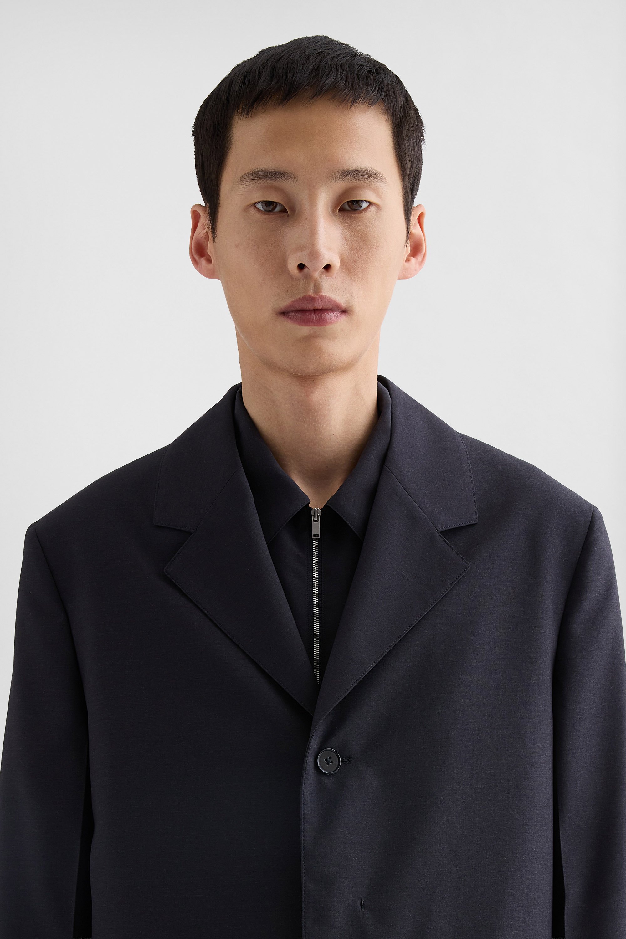 Wool Poplin Tailored Jacket