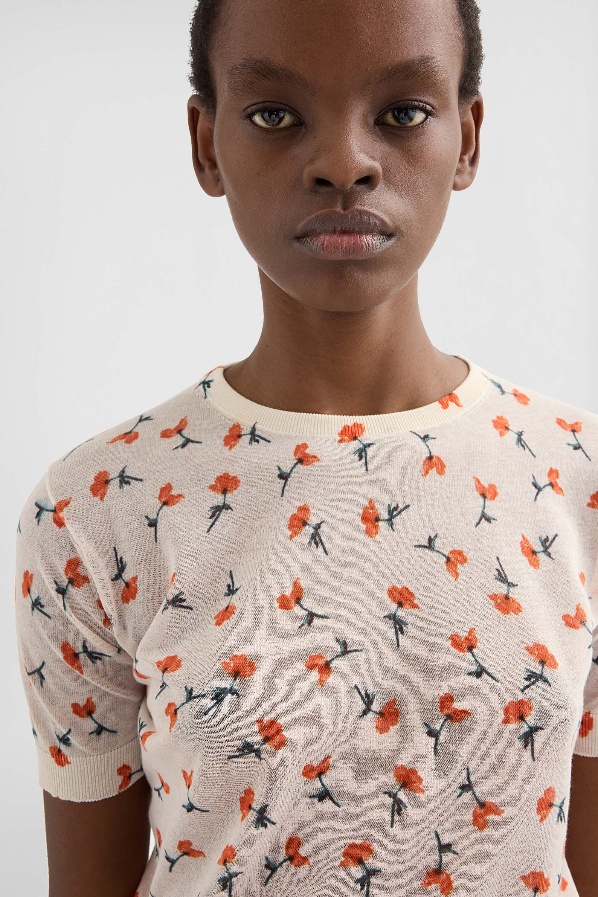 Cotton Blend Printed Knit T-Shirt Woman | Jil Sander Official