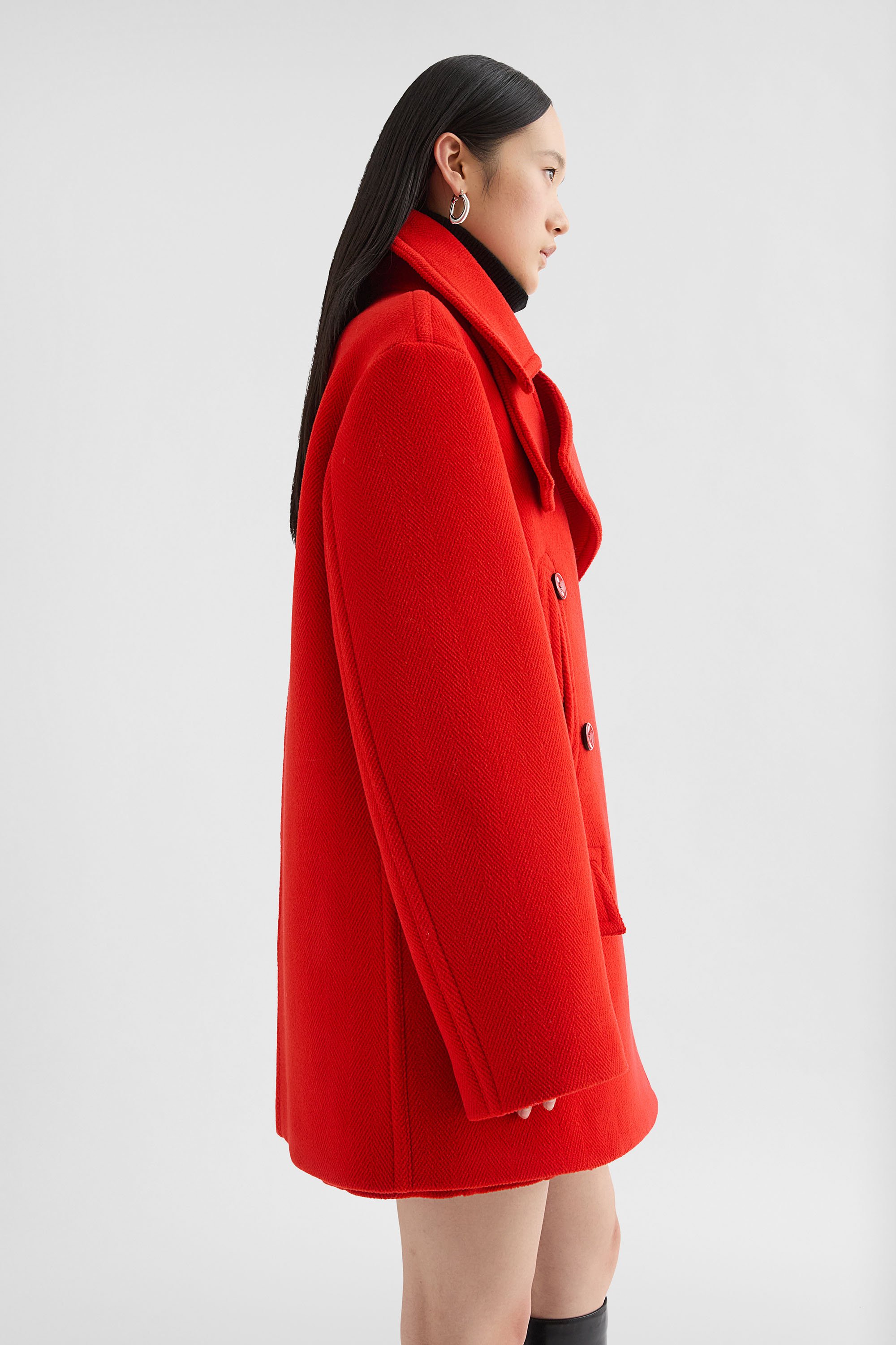 Wool Chevron Coat - Jackets - Image 2
