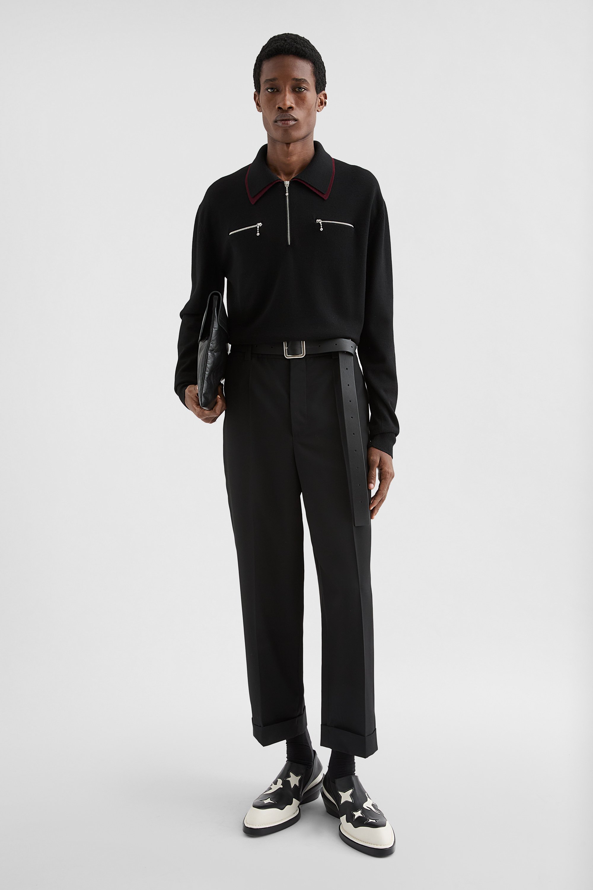Lightweight Wool Polo Sweater - Sweaters - Image 1