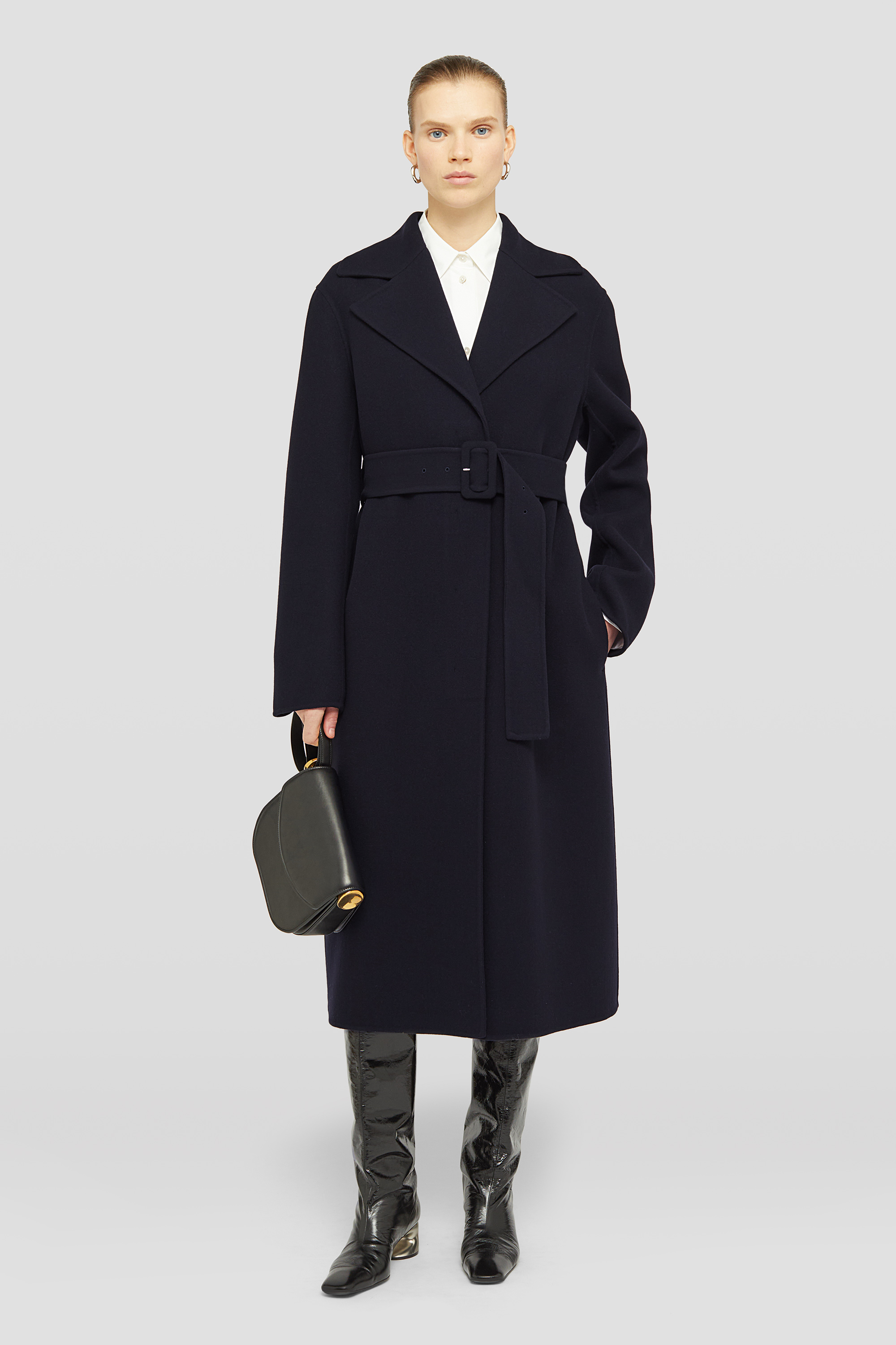 Mantel mit Gürtel aus Wolle - Mäntel - Image 1