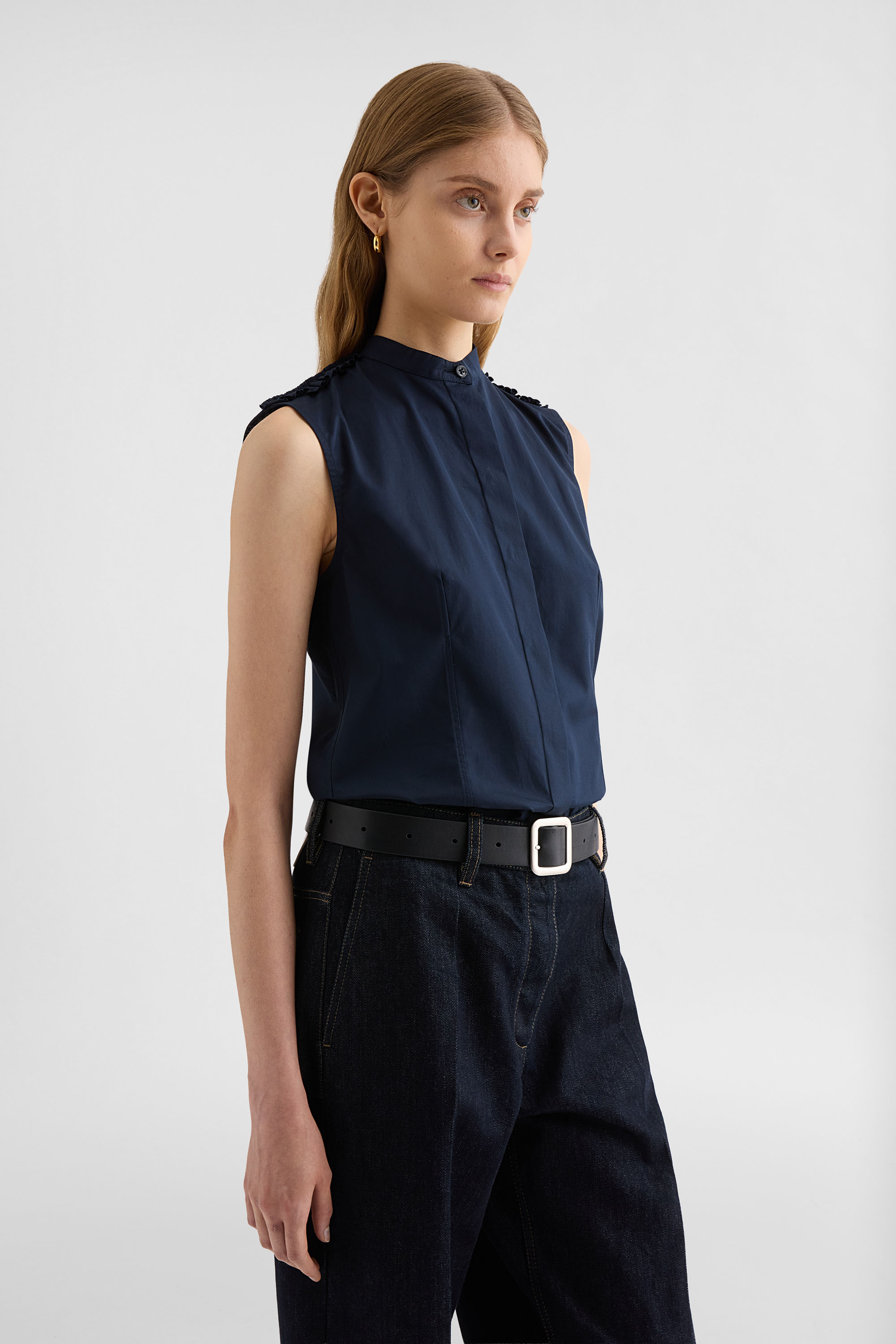 Cotton Poplin Ruffle Top 2