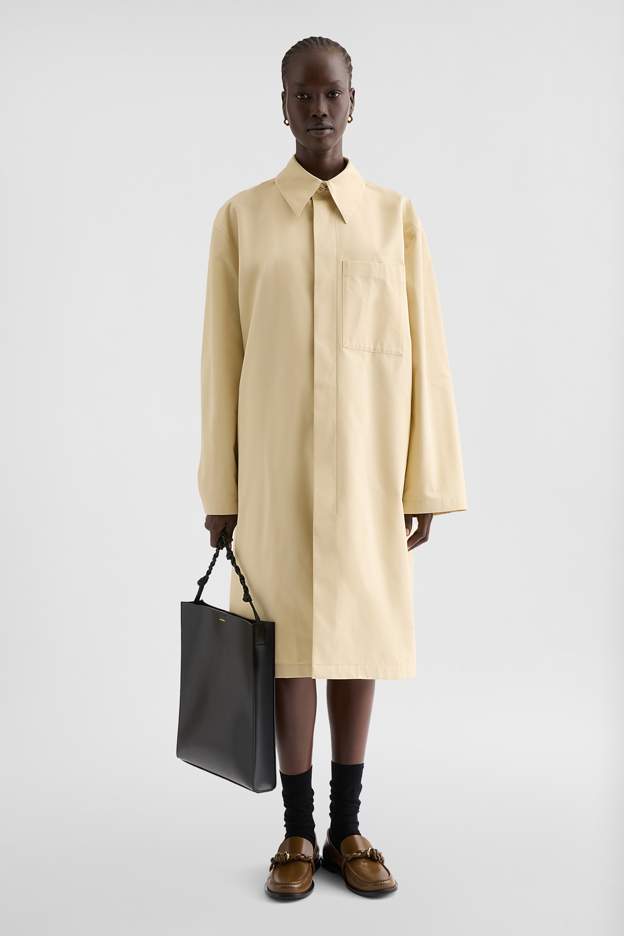 Cotton Blend Poplin Coat Woman | Jil Sander Official Online Store