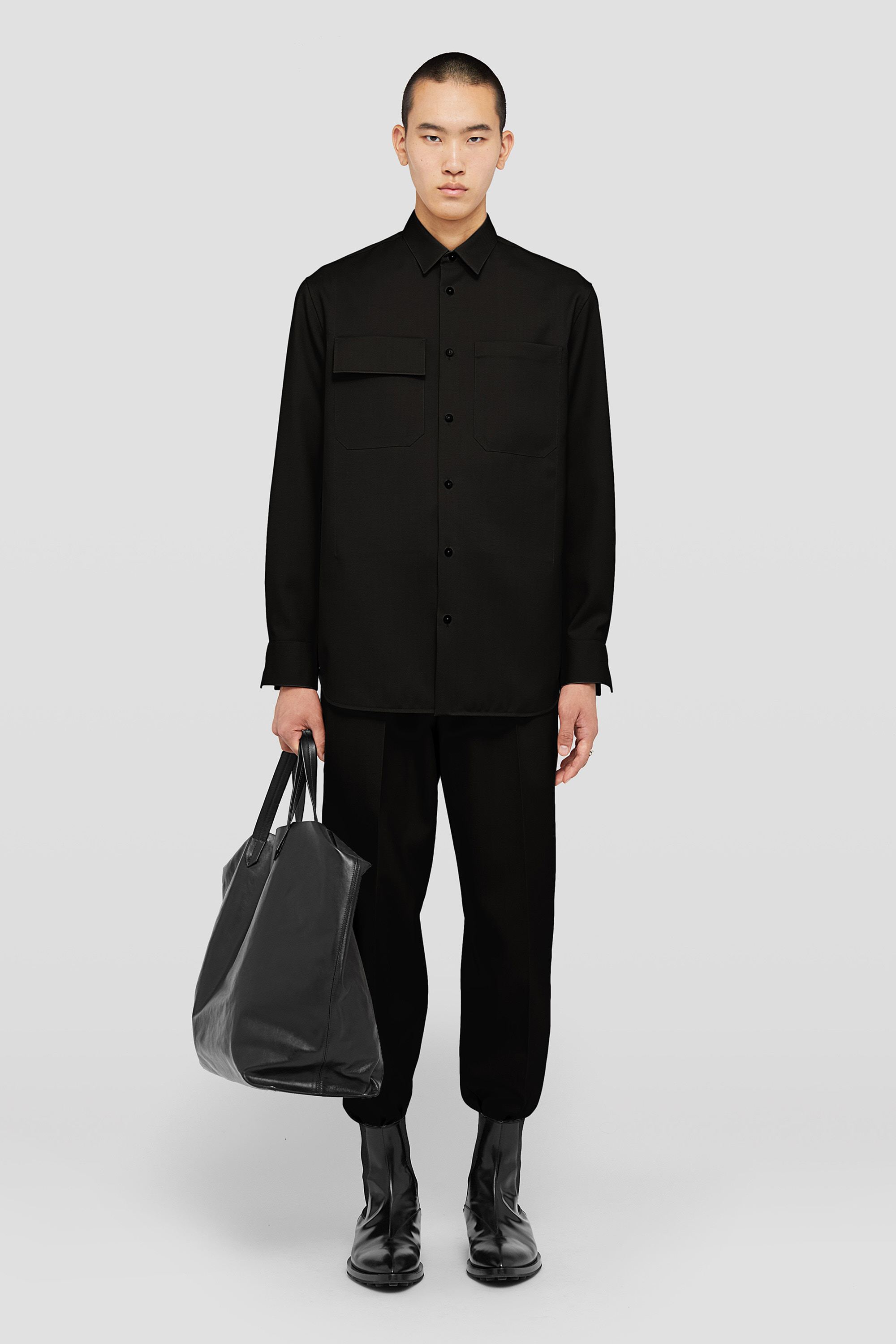 라이트 울 개버딘 셔츠 남성 Jil Sander 공식 온라인 스토어