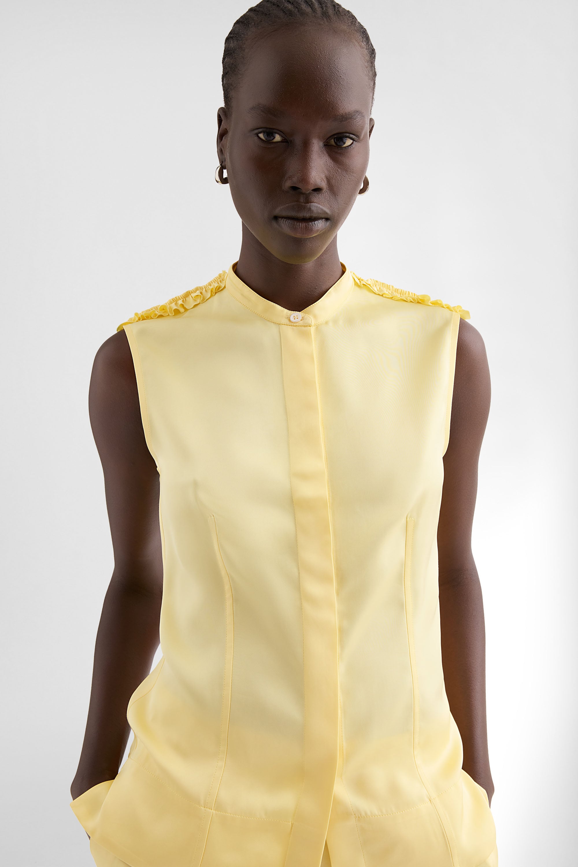 Fluid Viscose Ruffle Top Woman | Jil Sander Official Online Store