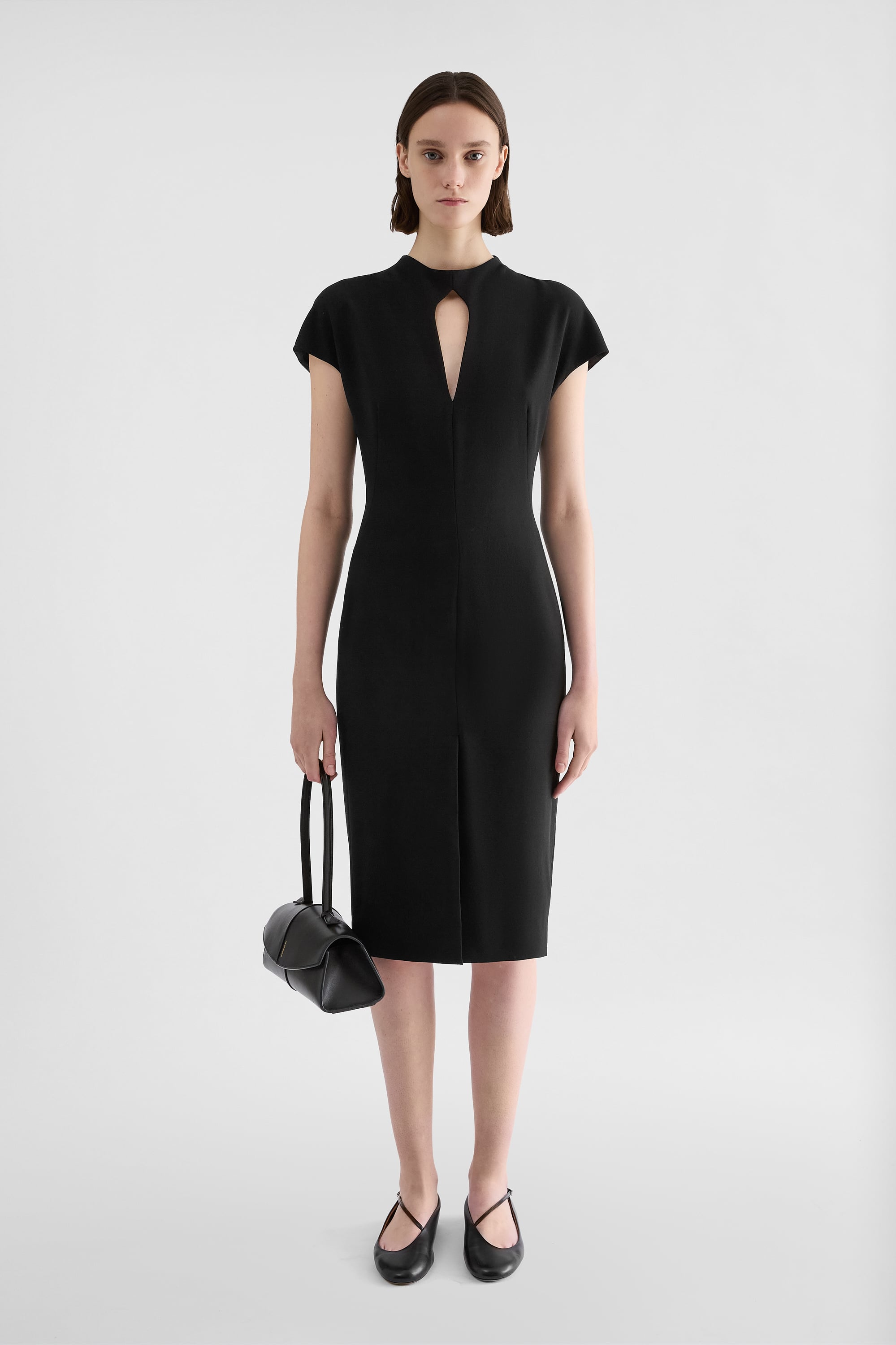 Jil Sander Wool Sablé Crew-Neck Dress