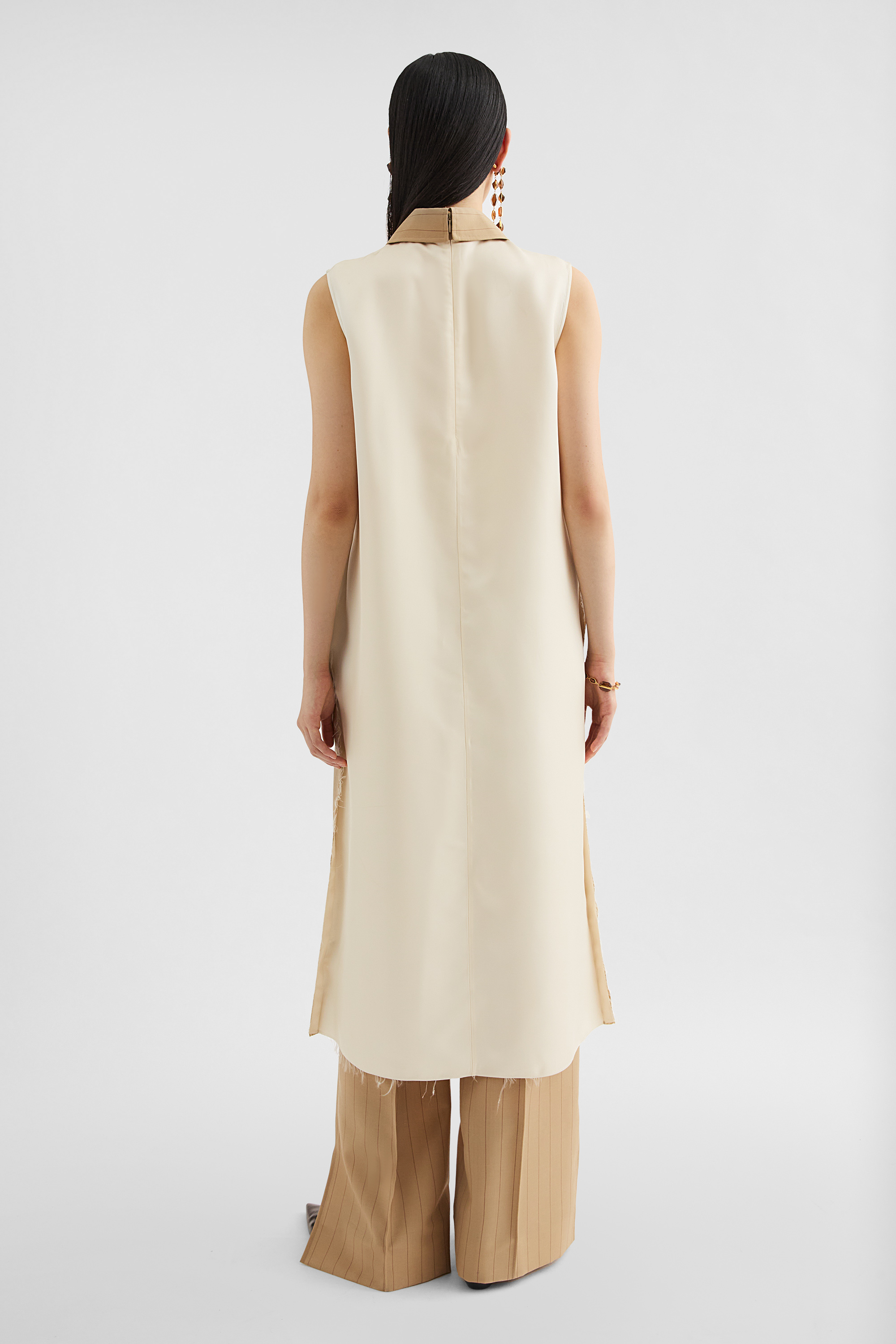 Wool Blend Pinstripe Shirt Dress - Dresses - Image 4