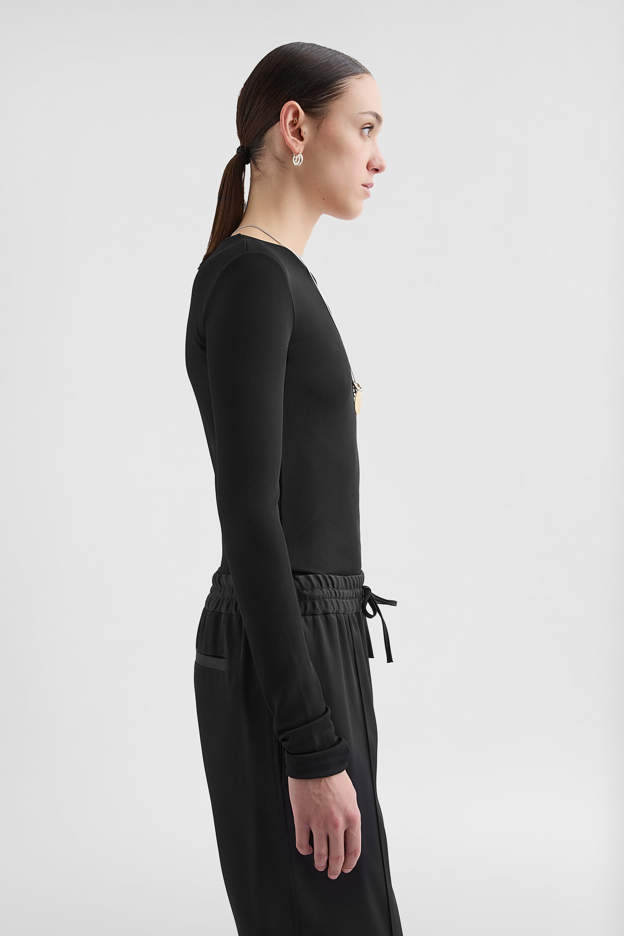 Fluid Viscose Crew-Neck Top