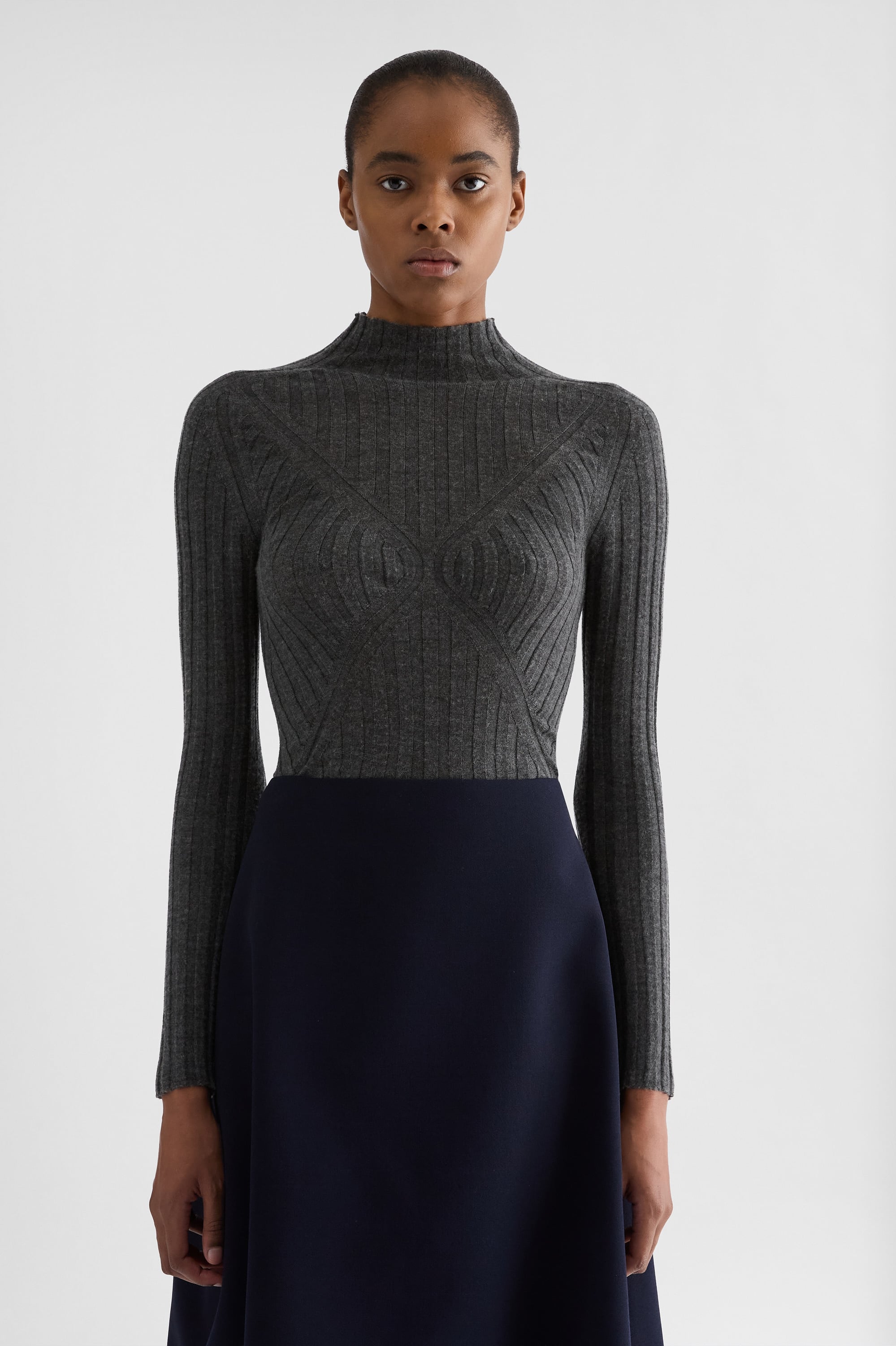 Cashmere Blend High-Neck Sweater