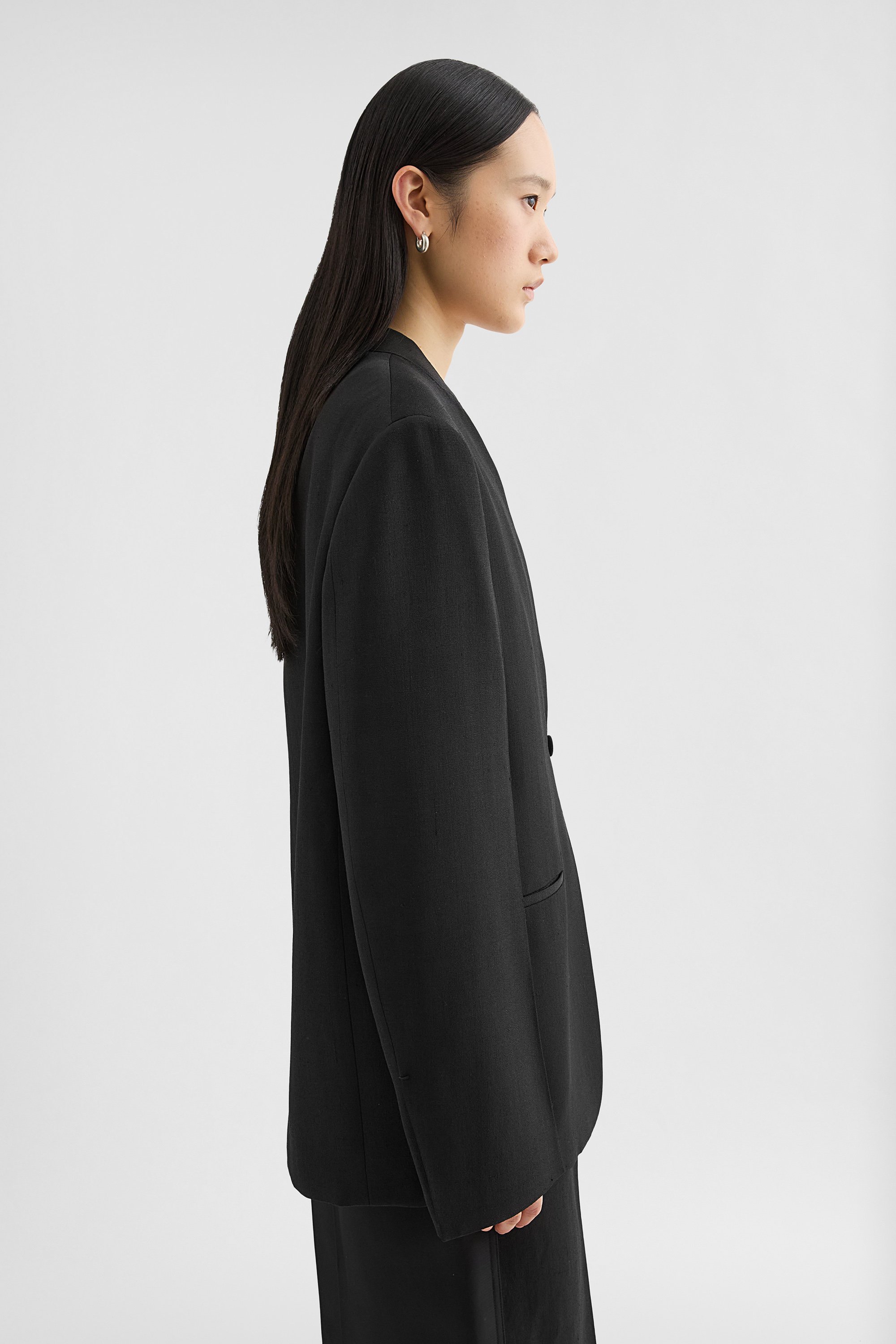 Silk Blend Tailored Jacket - Jackets - Image 2