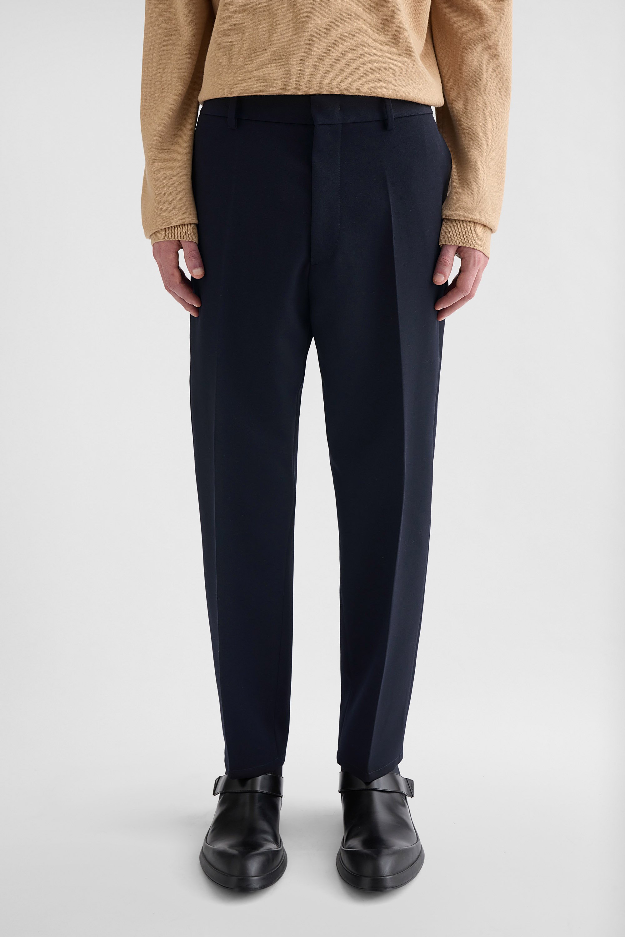 Wool Gabardine Tapered Trousers - Trousers - Image 2
