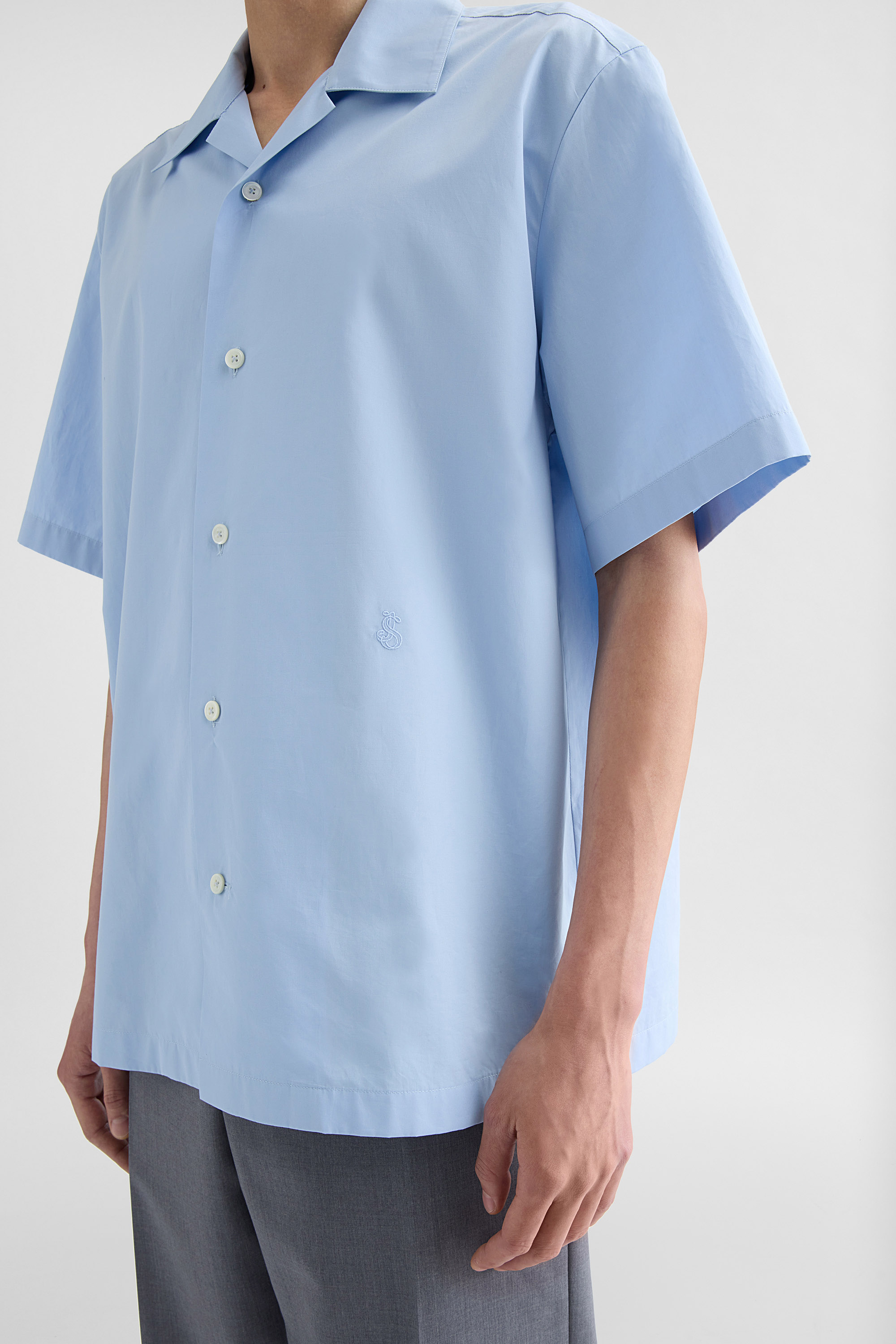 トップス jil sander dress shirt (39) blue 2015ss Cotton Poplin Shirt Man | Jil Sander Official Online Store