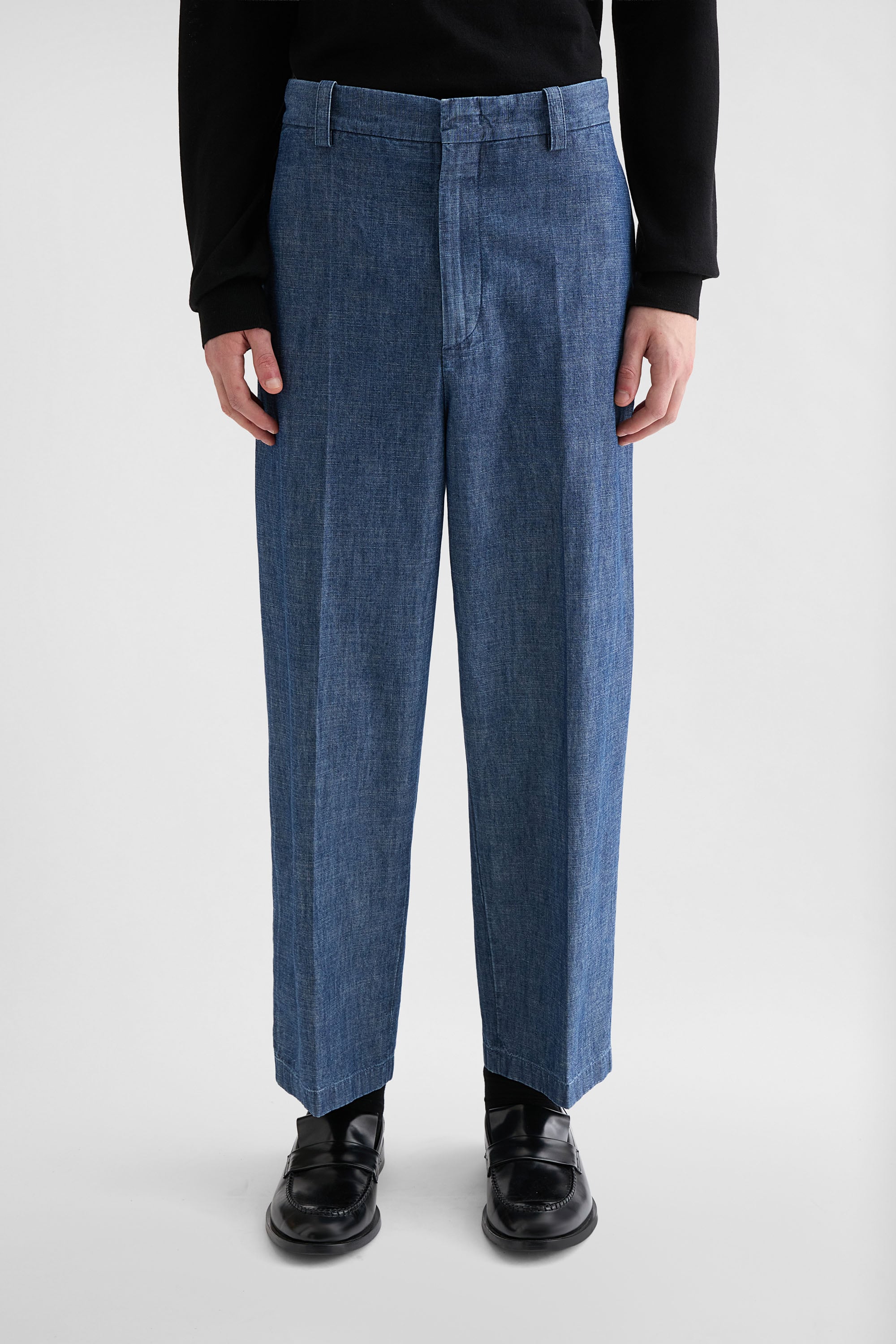Cotton Chambray Tapered Trousers Man | Jil Sander Official Online