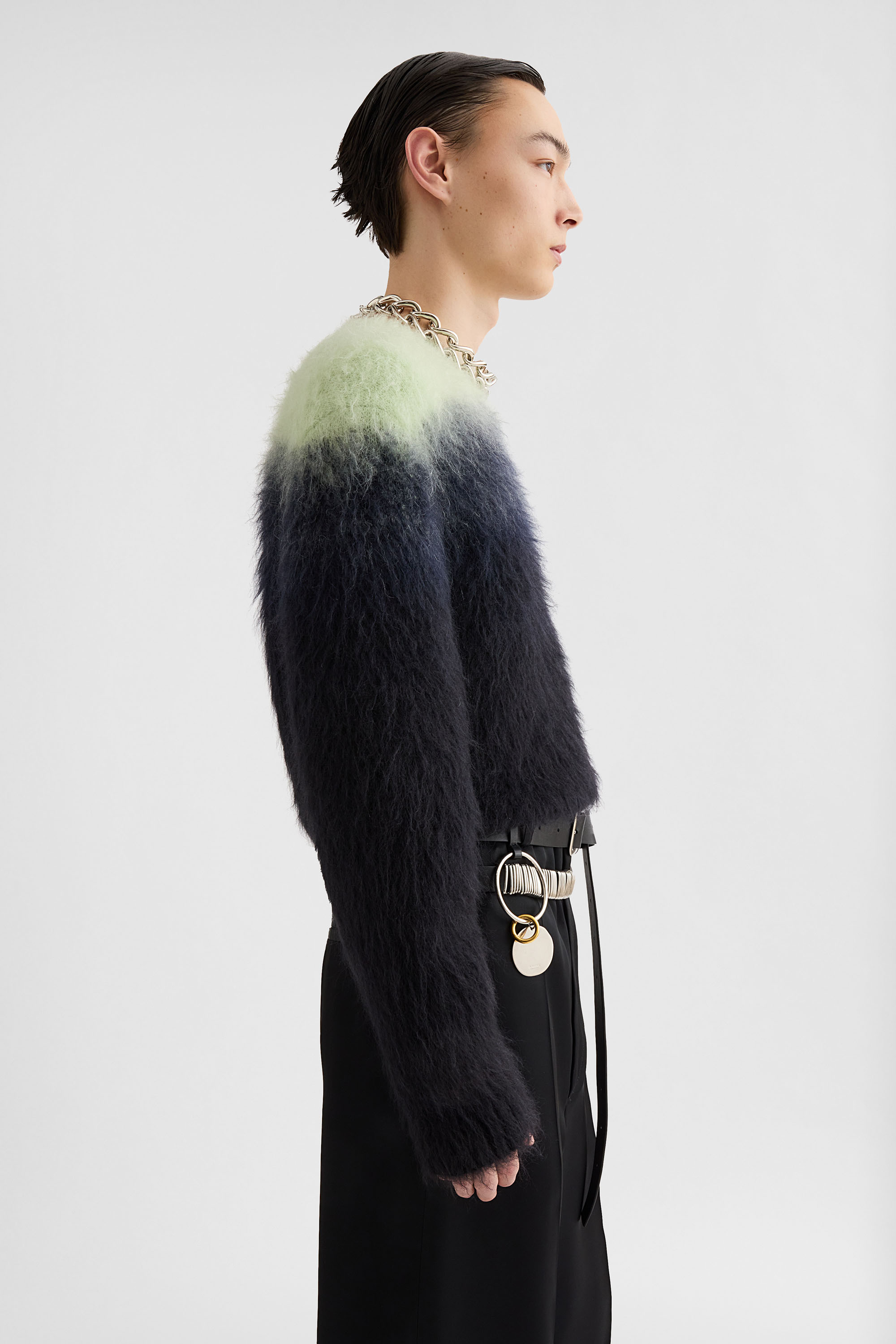 Mohair Jacquard Crew-Neck Sweater Man | Jil Sander Official Online