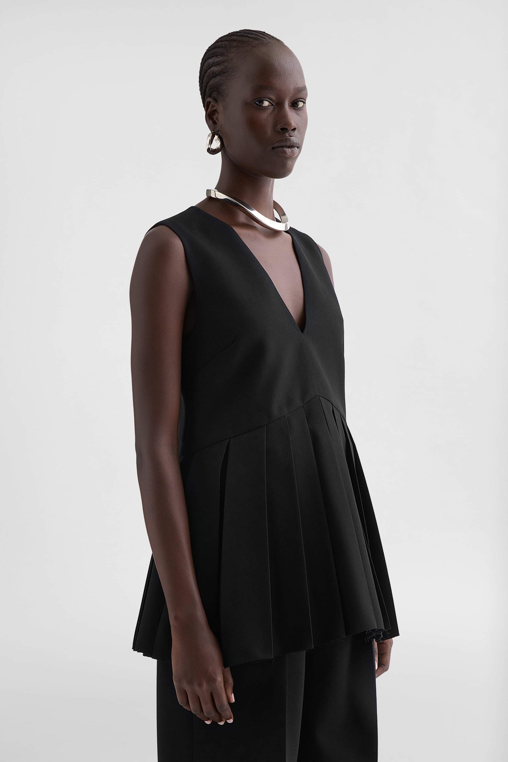 Wool Gabardine Pleated Top Woman | Jil Sander Official Online Store