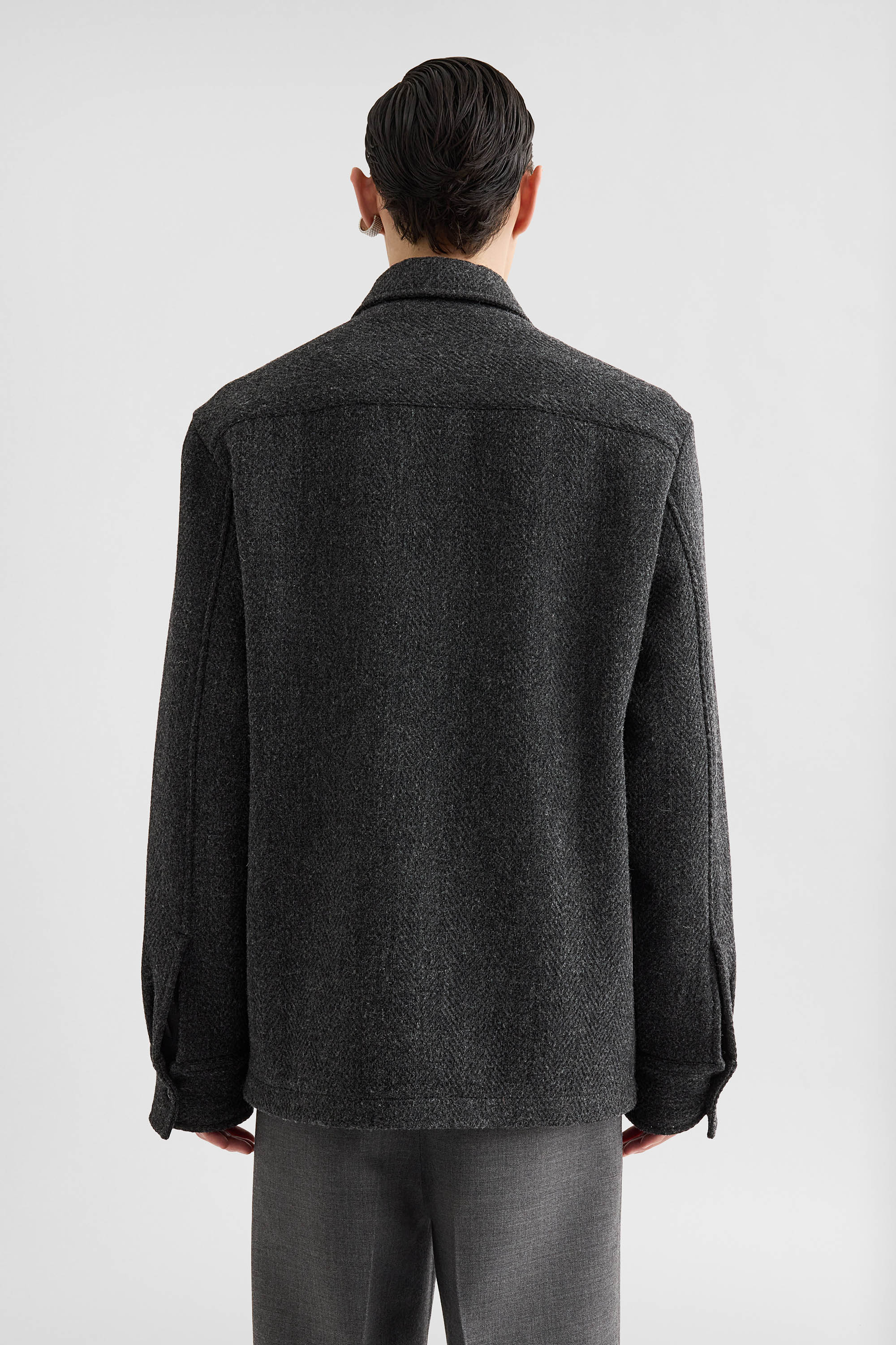 Wool Chevron Overshirt - Jackets - Image 4