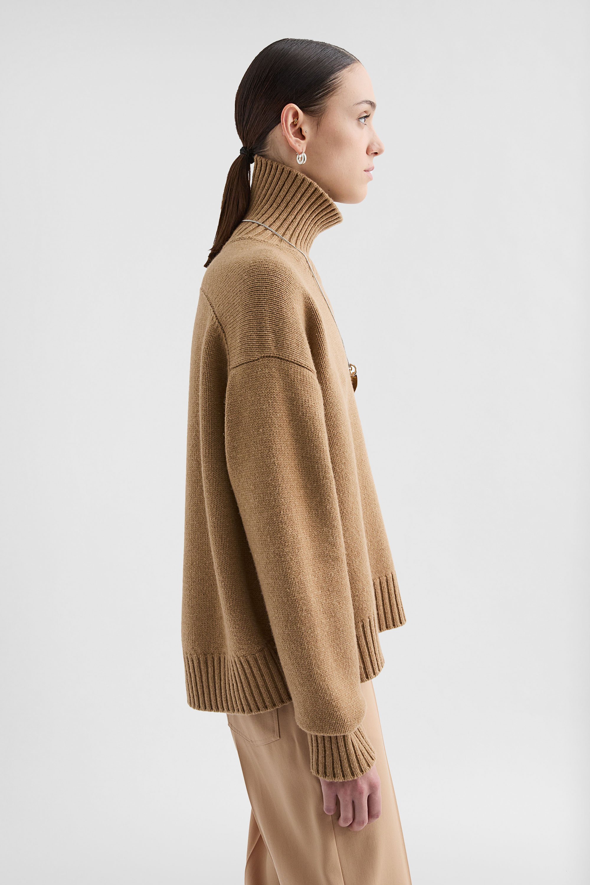 Cashmere Blend High-Neck Sweater - Sweaters - Image 2