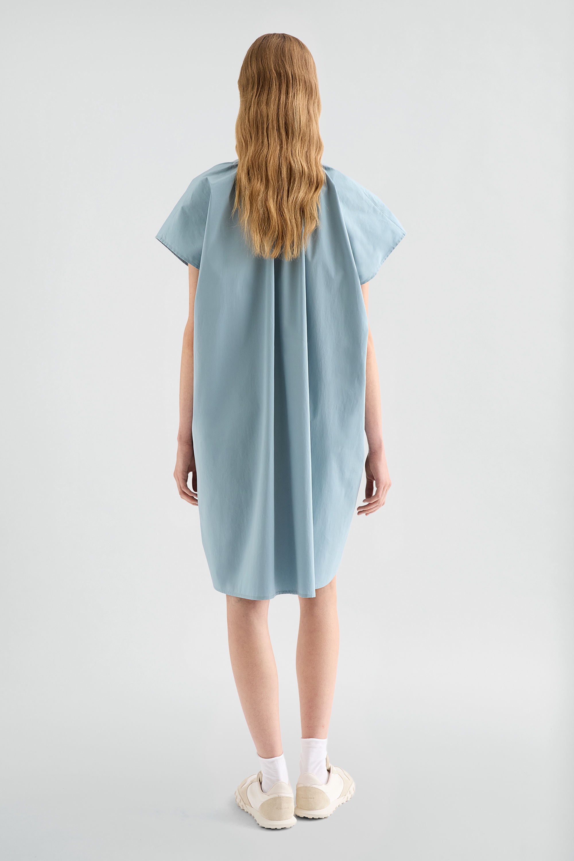 jil sander blue dress Zapaka Women Dusty Blue Long Bridesmaid Dress Deep V Neck A Line Formal Dress, chiffon color / US18W