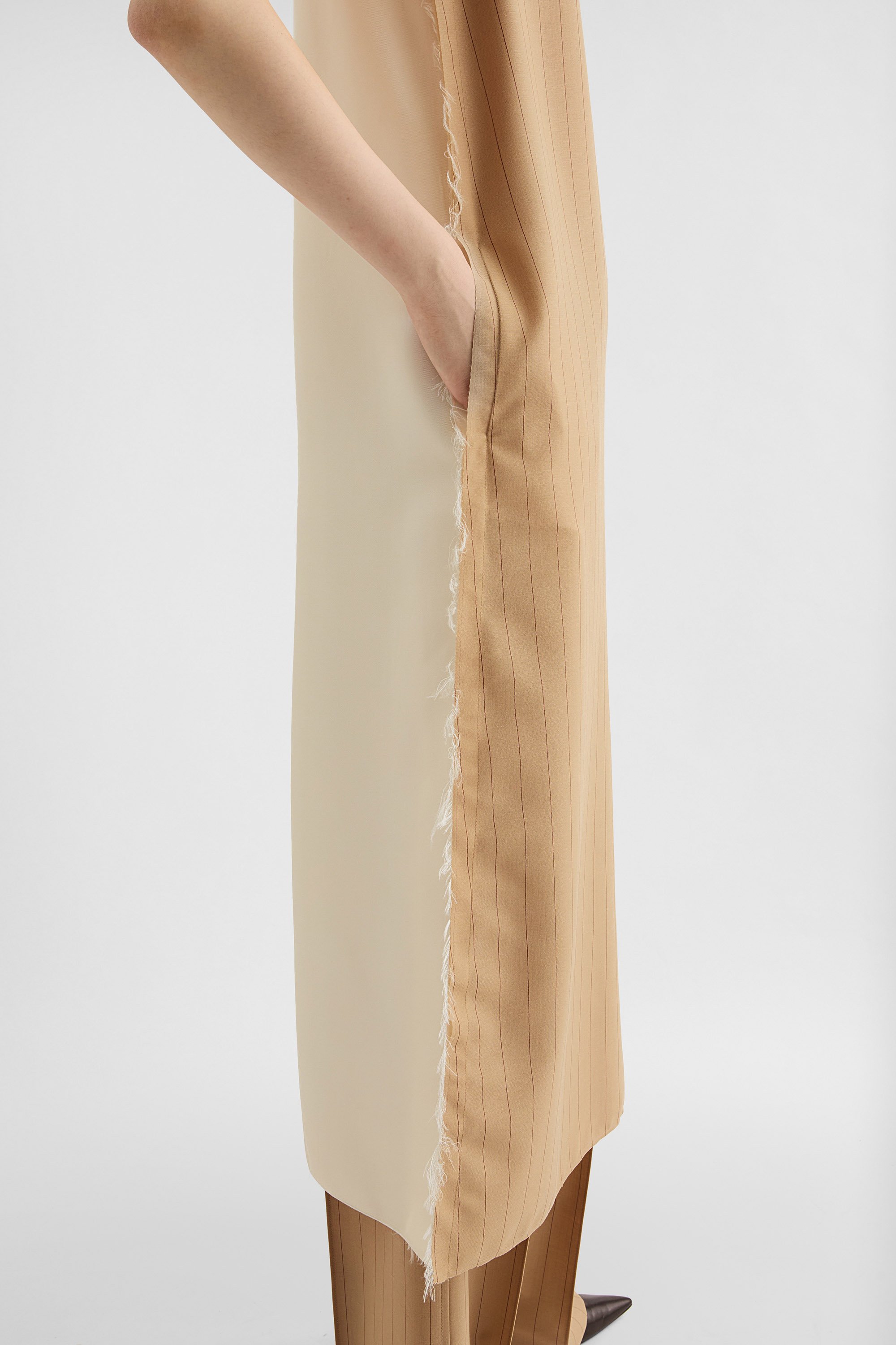 Wool Blend Pinstripe Shirt Dress - Dresses - Image 3