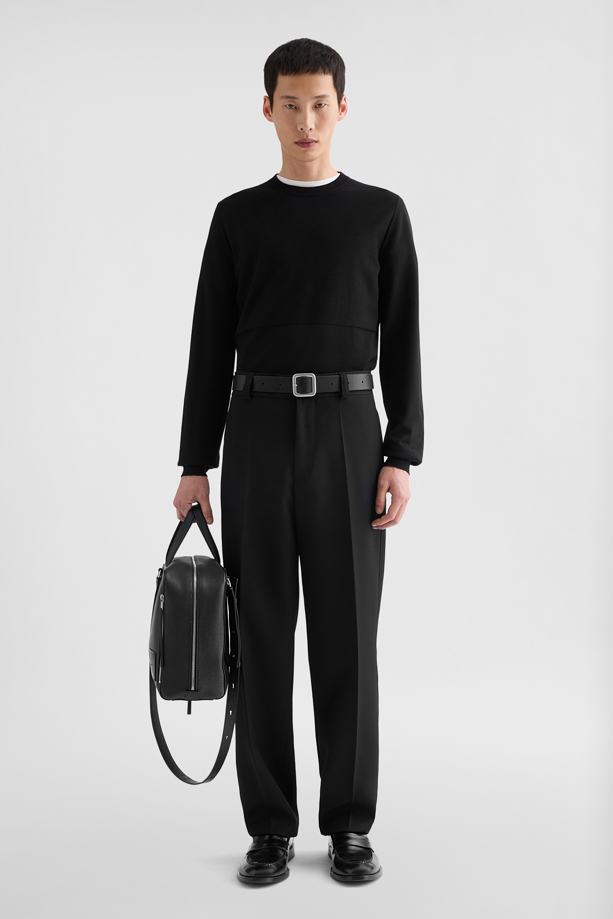 Lightweight Wool Gabardine Trousers - Trousers - Image 1