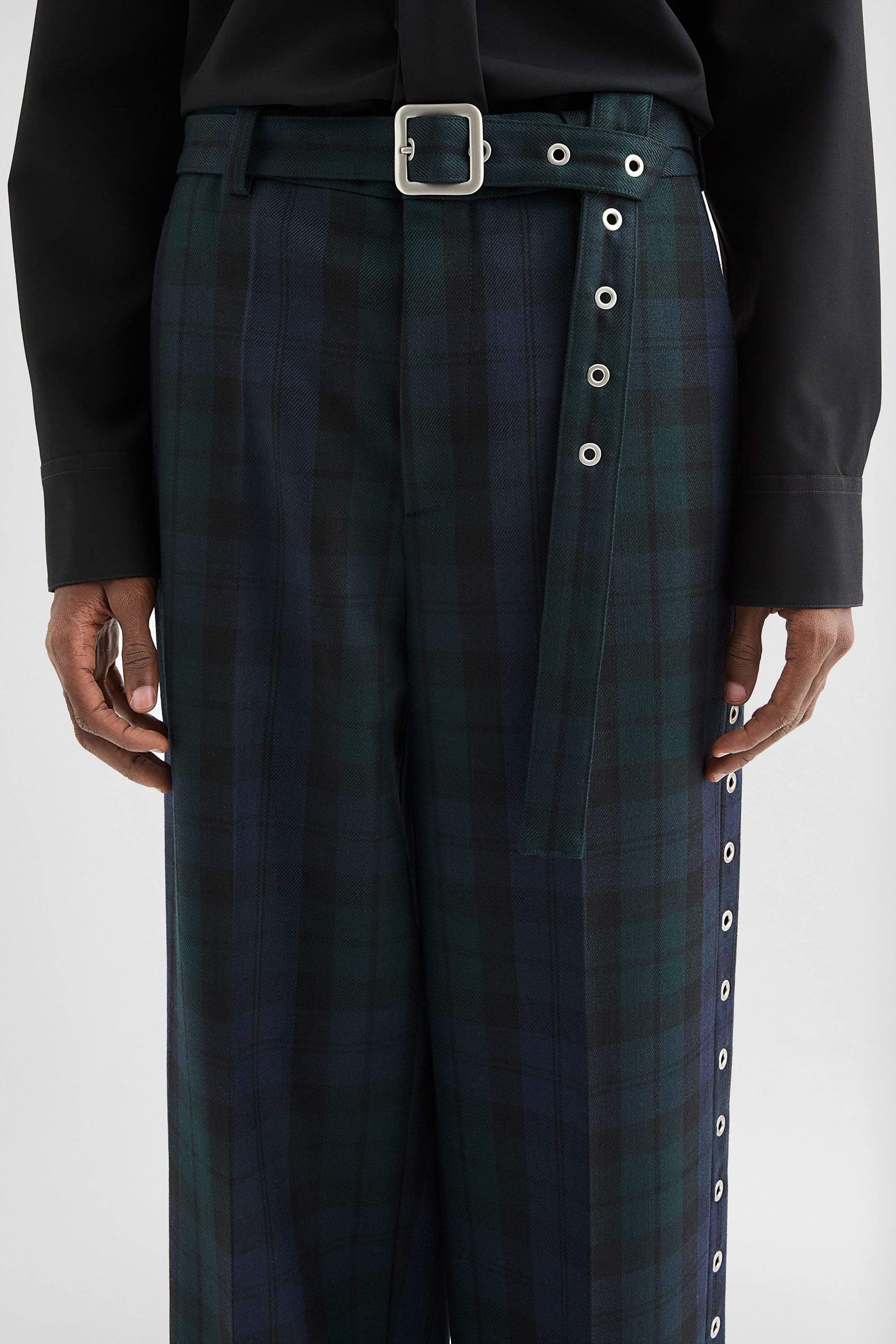 Wool Belted Trousers - Trousers - Image 5