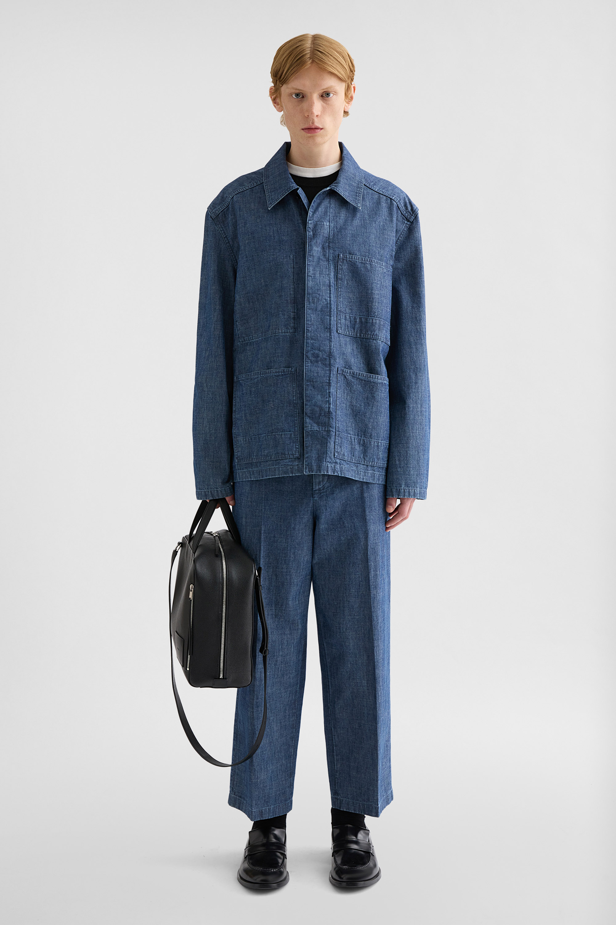 JIL SANDER チノパン Cotton Chambray Tapered Trousers Man | Jil Sander Official Online