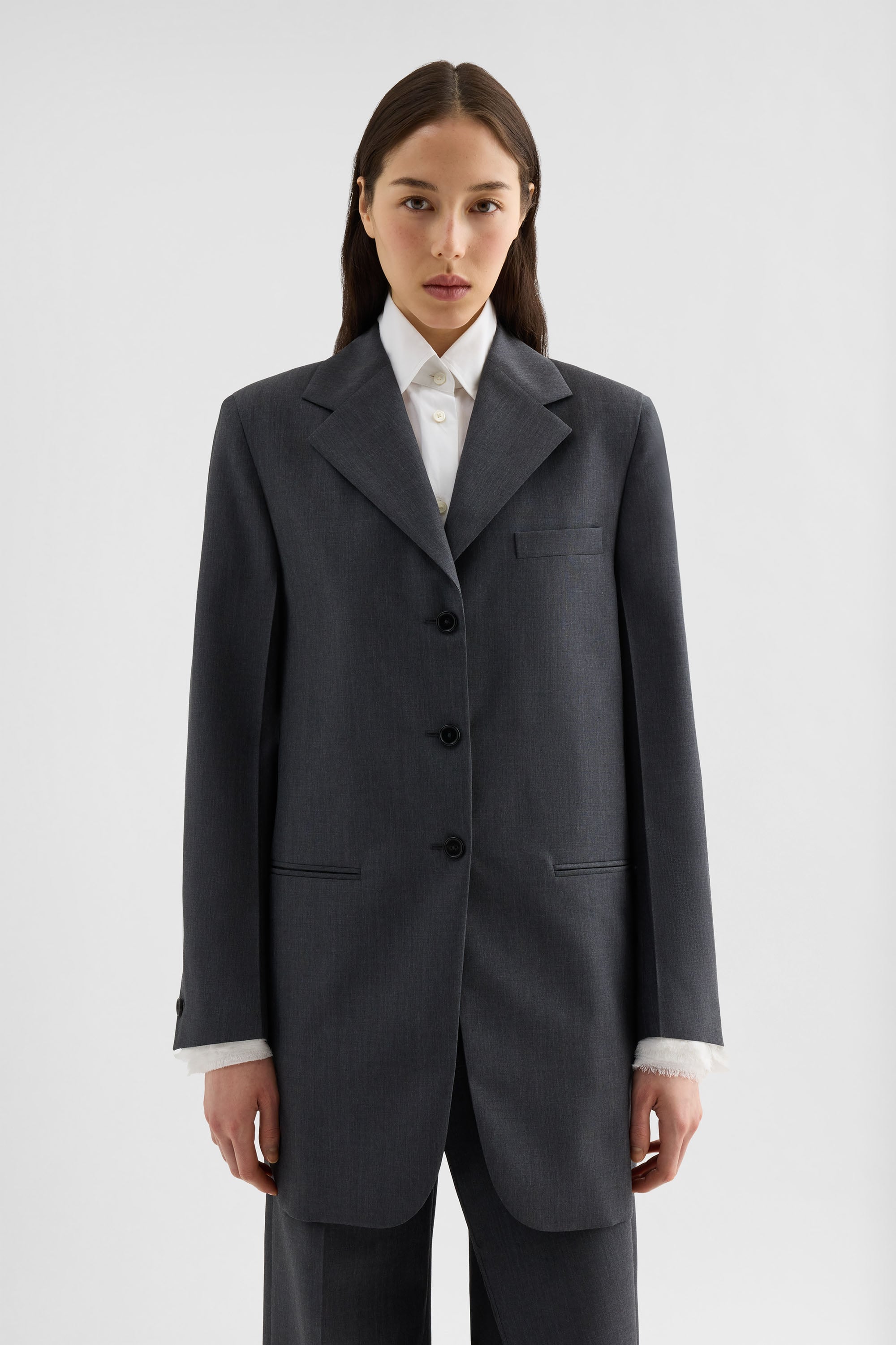 Fil-à-Fil Wool Tailored Jacket for Woman | Jil Sander Official