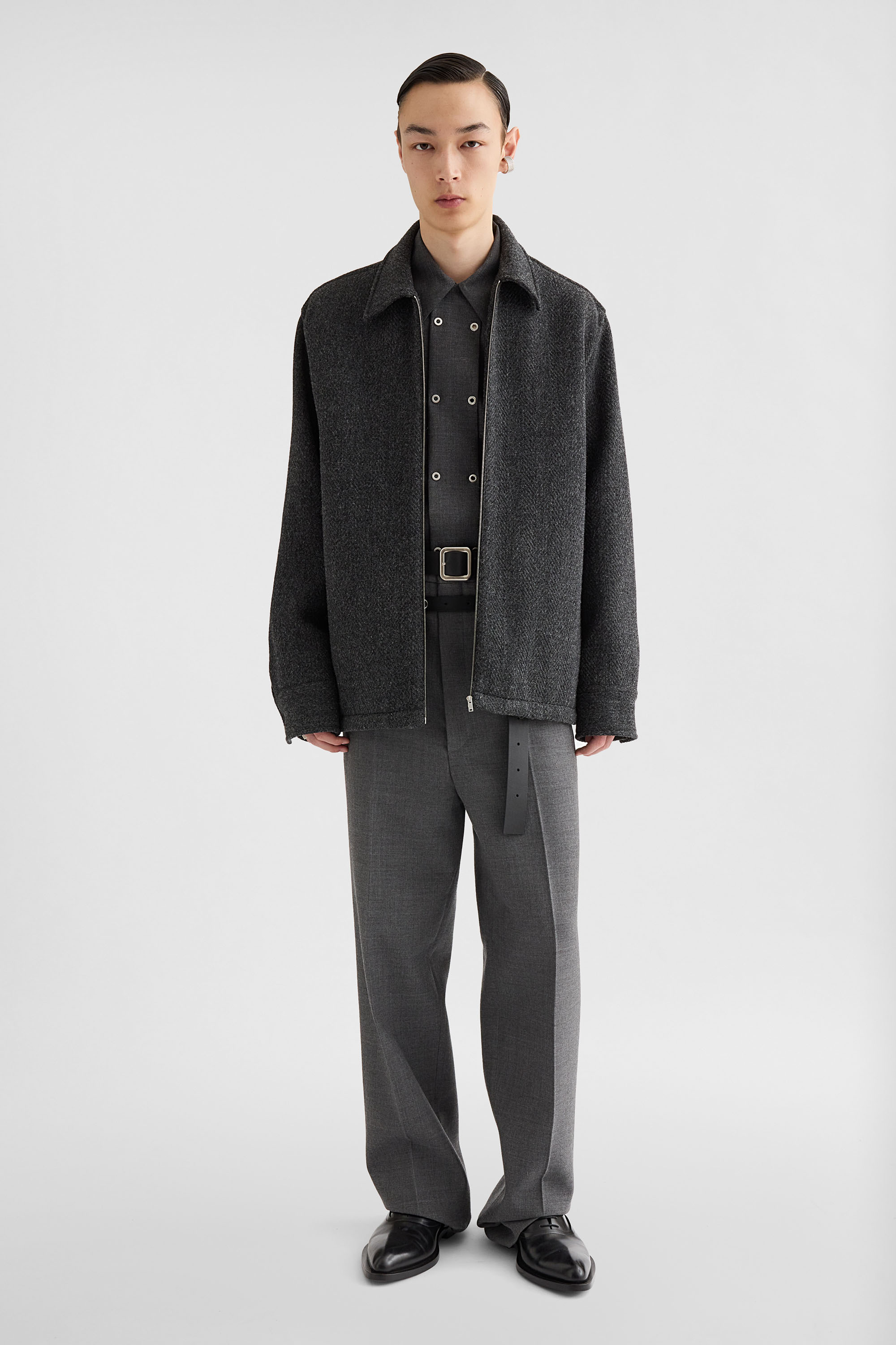 Wool Chevron Overshirt - Jackets - Image 1