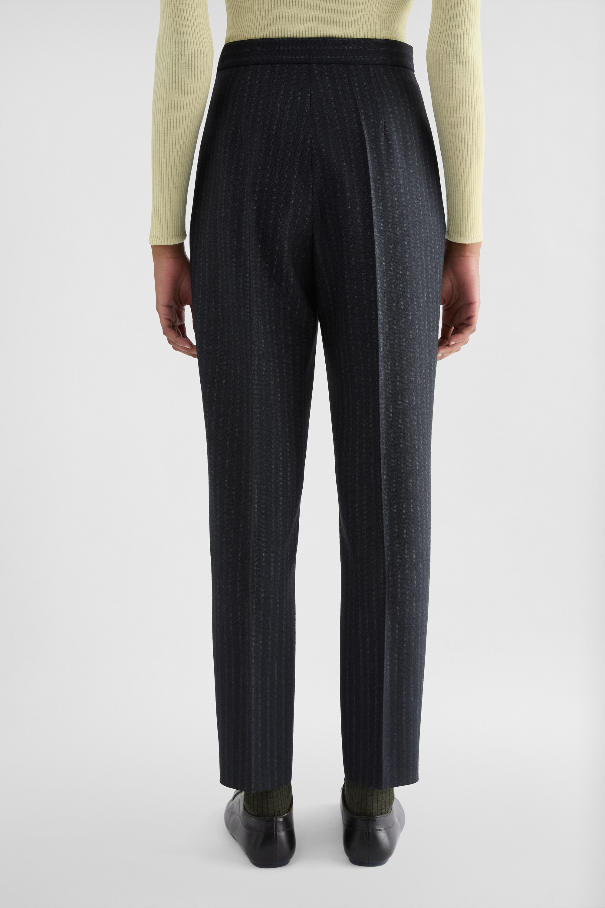 Wool Pinstripe Trousers