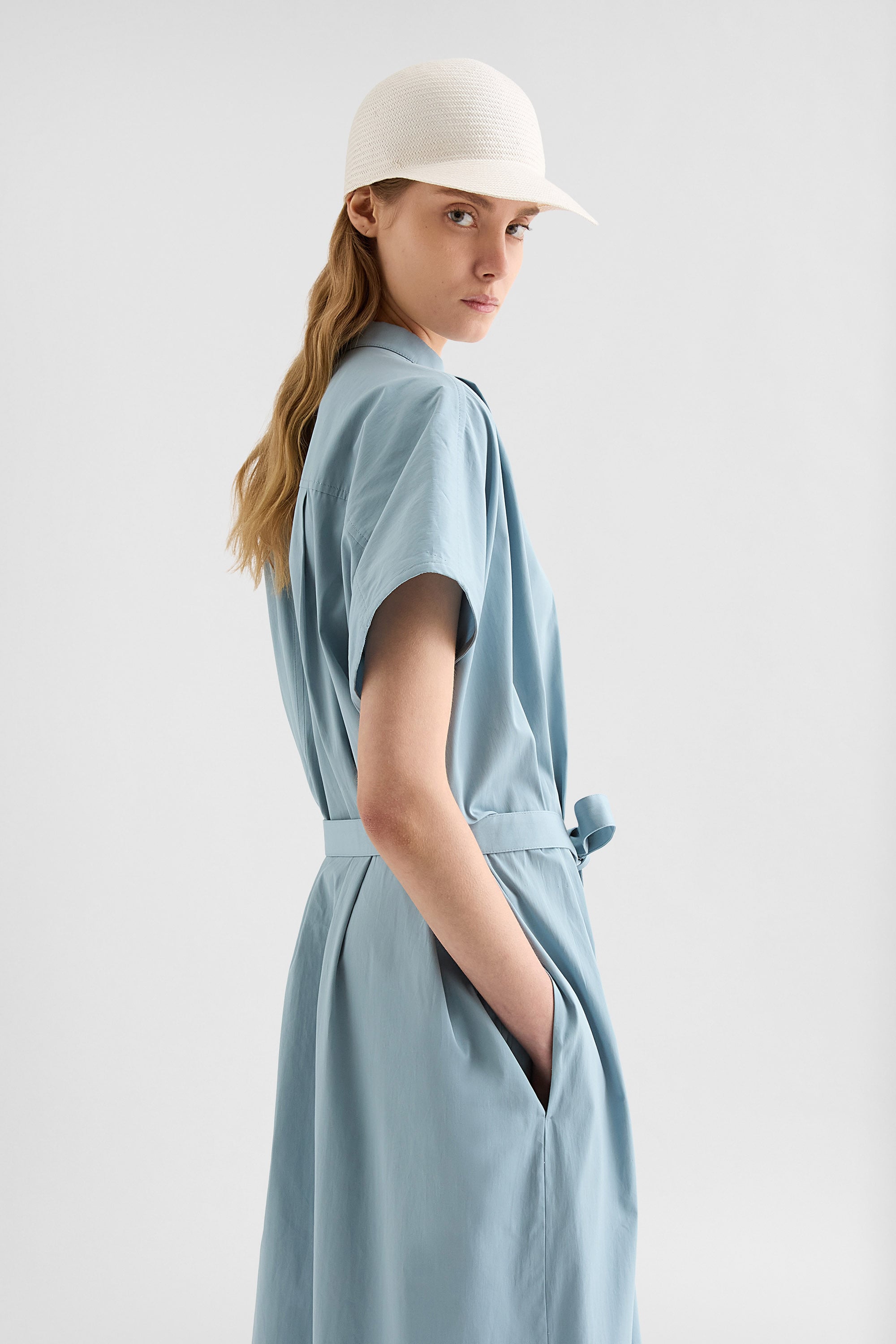 Cotton Poplin Belted Dress Woman | Jil Sander Official Online Store