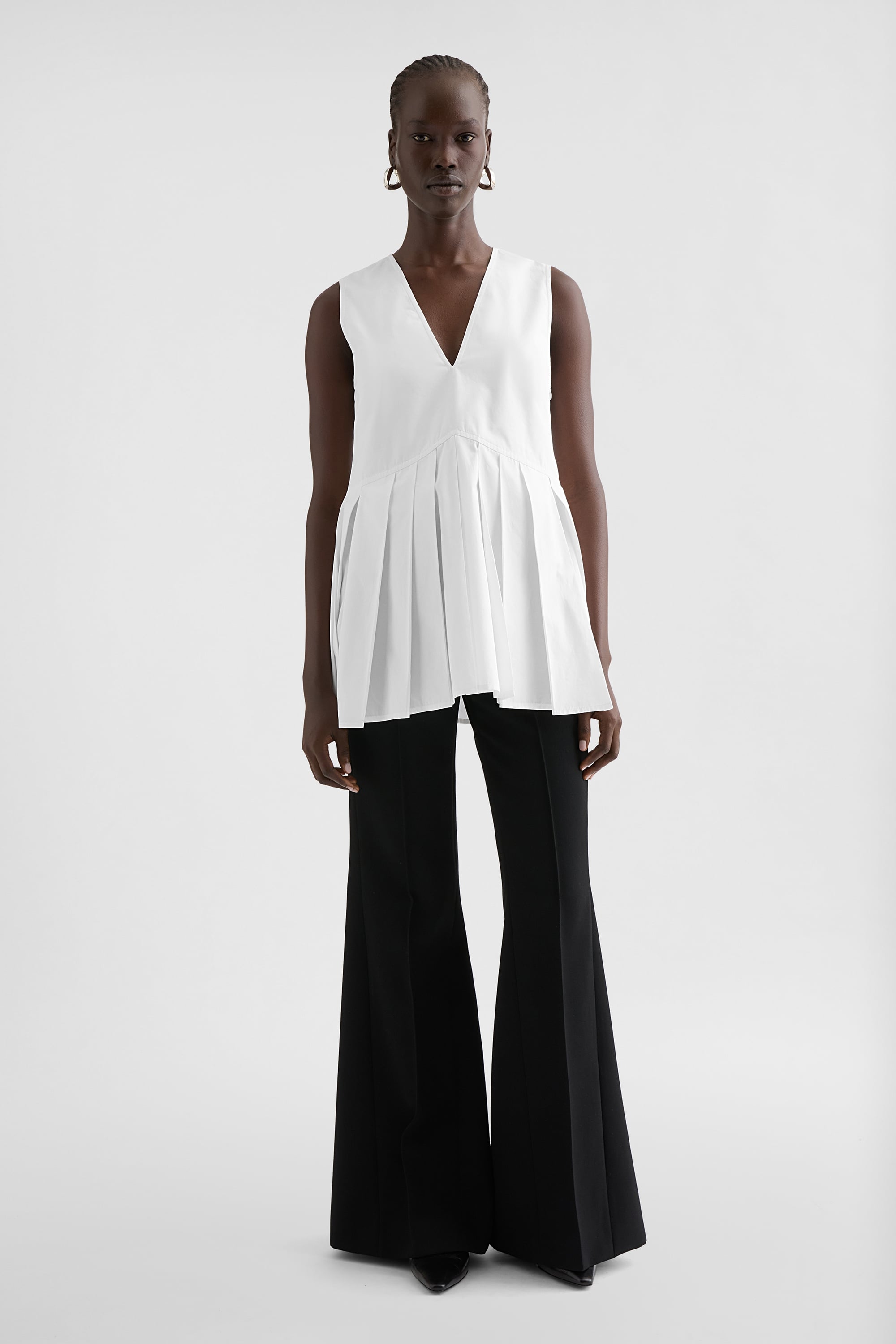 Cotton Poplin Pleated Top Woman | Jil Sander Official Online Store