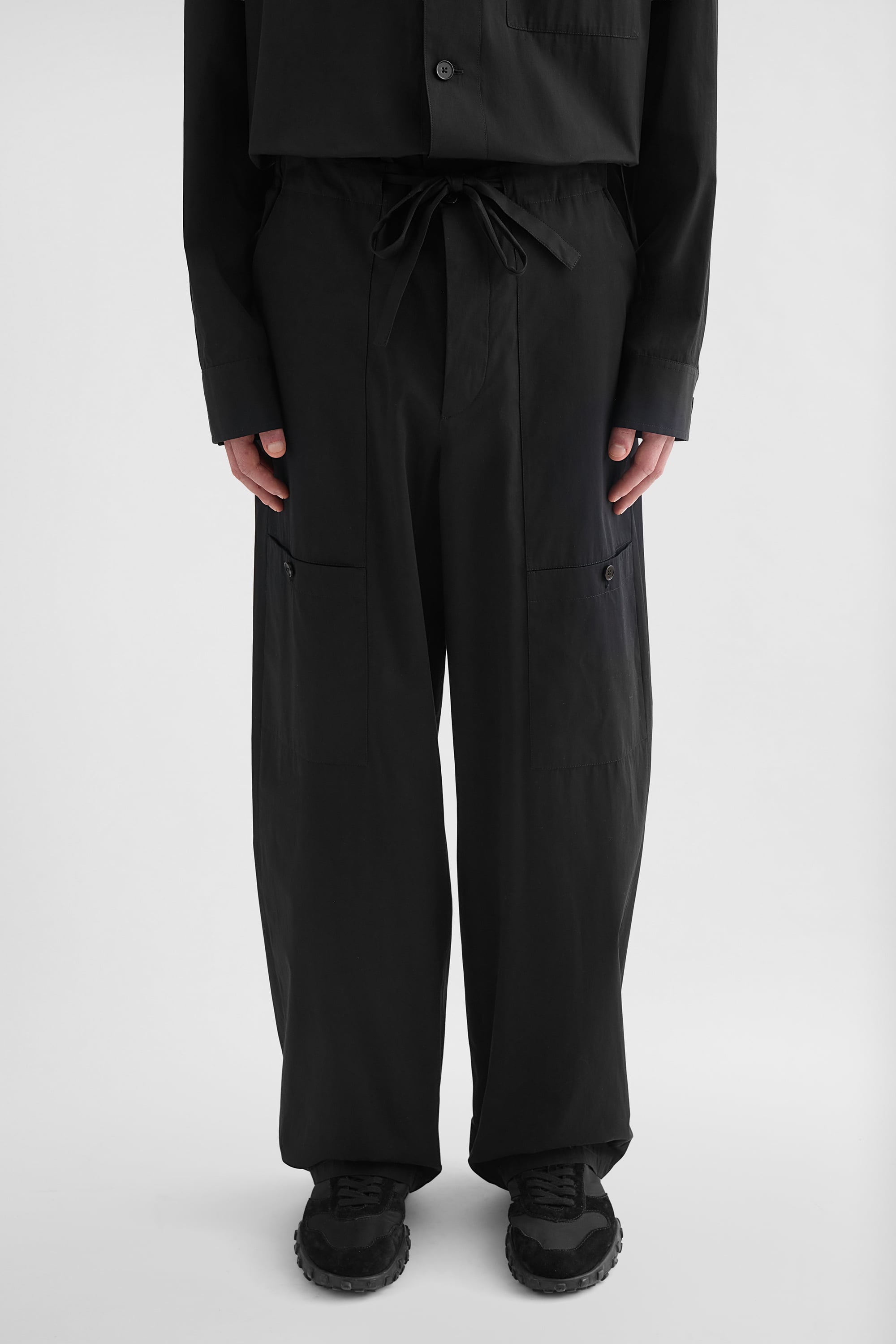 マ*き様 JIL SANDER cargo trousers 46 BLACK Jil Sander Cotton Silk Poplin Cargo Trouser Black – LESS 17