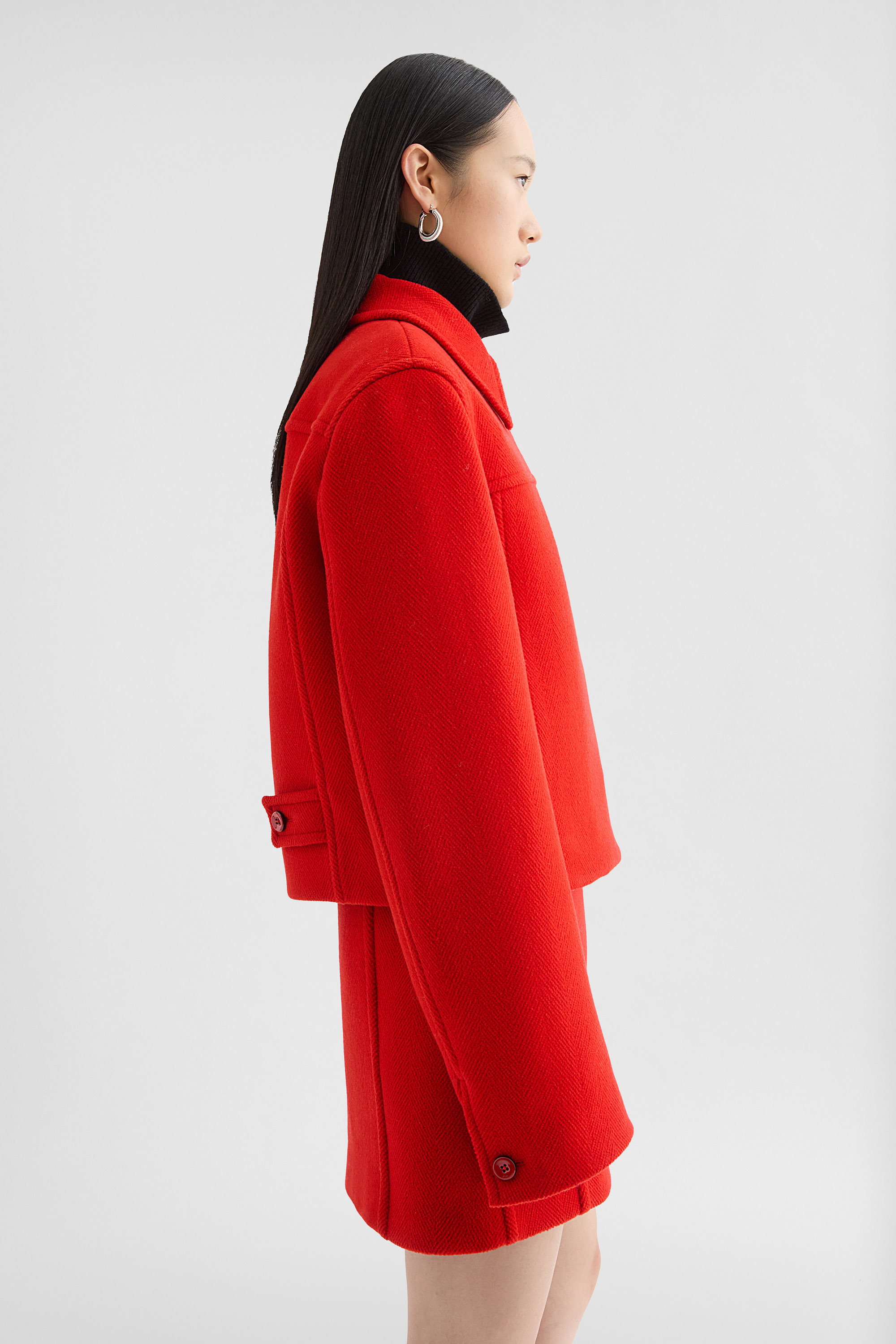 Wool Chevron Jacket - Jackets - Image 2