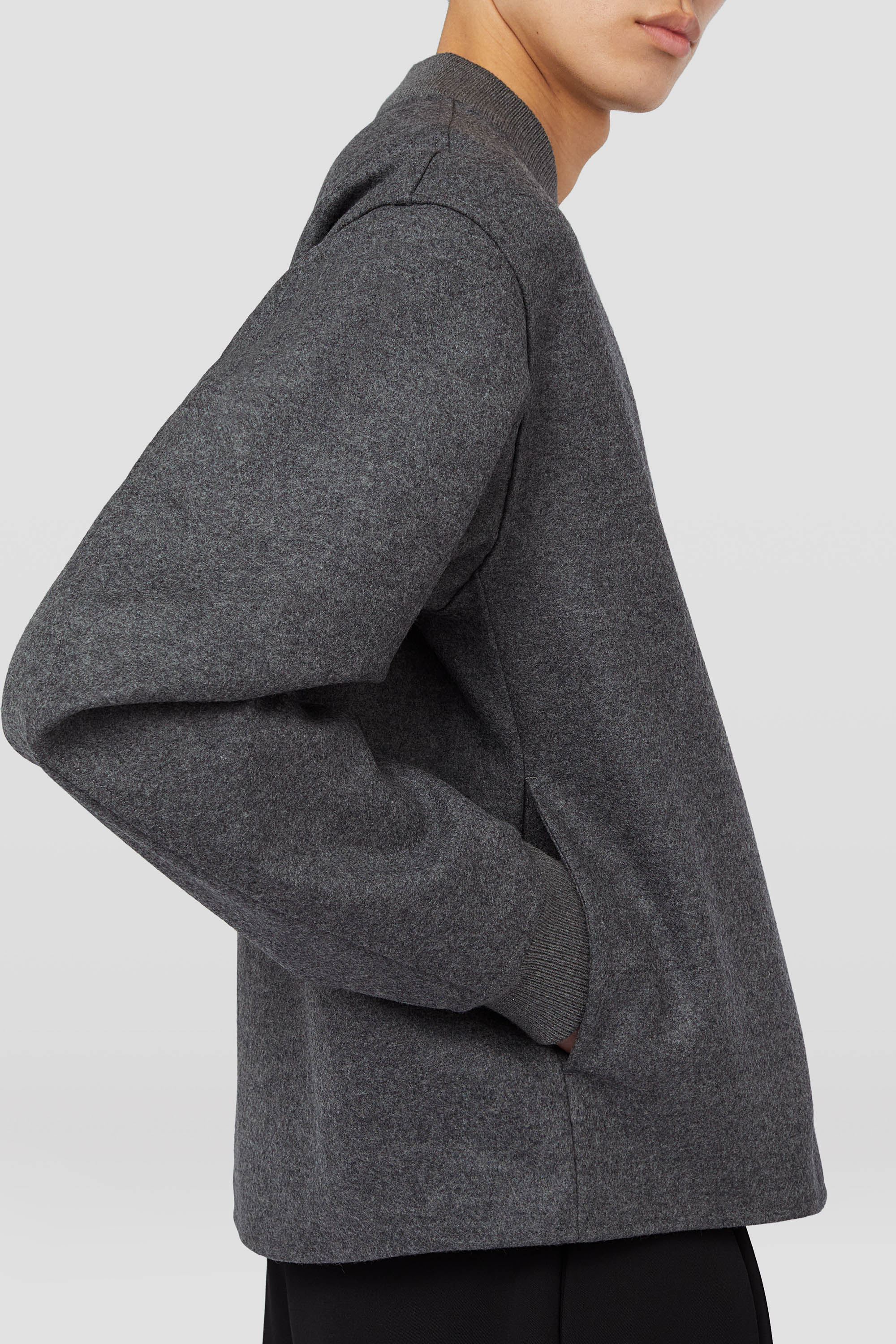 jil sander + グレー メルトンシャツコート 44 jil sander + グレー メルトンシャツコート 44