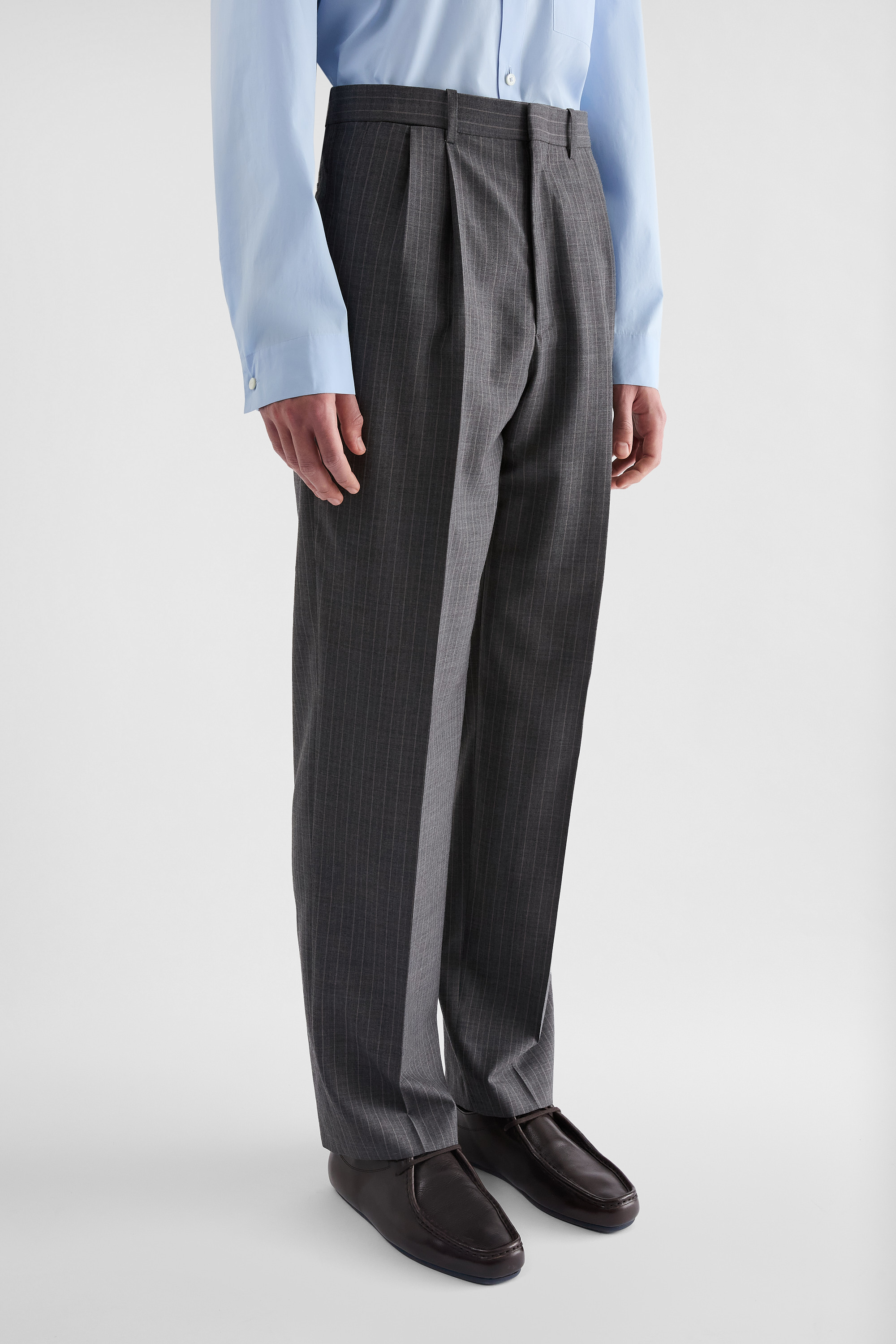 Wool Pinstripe Trousers 3