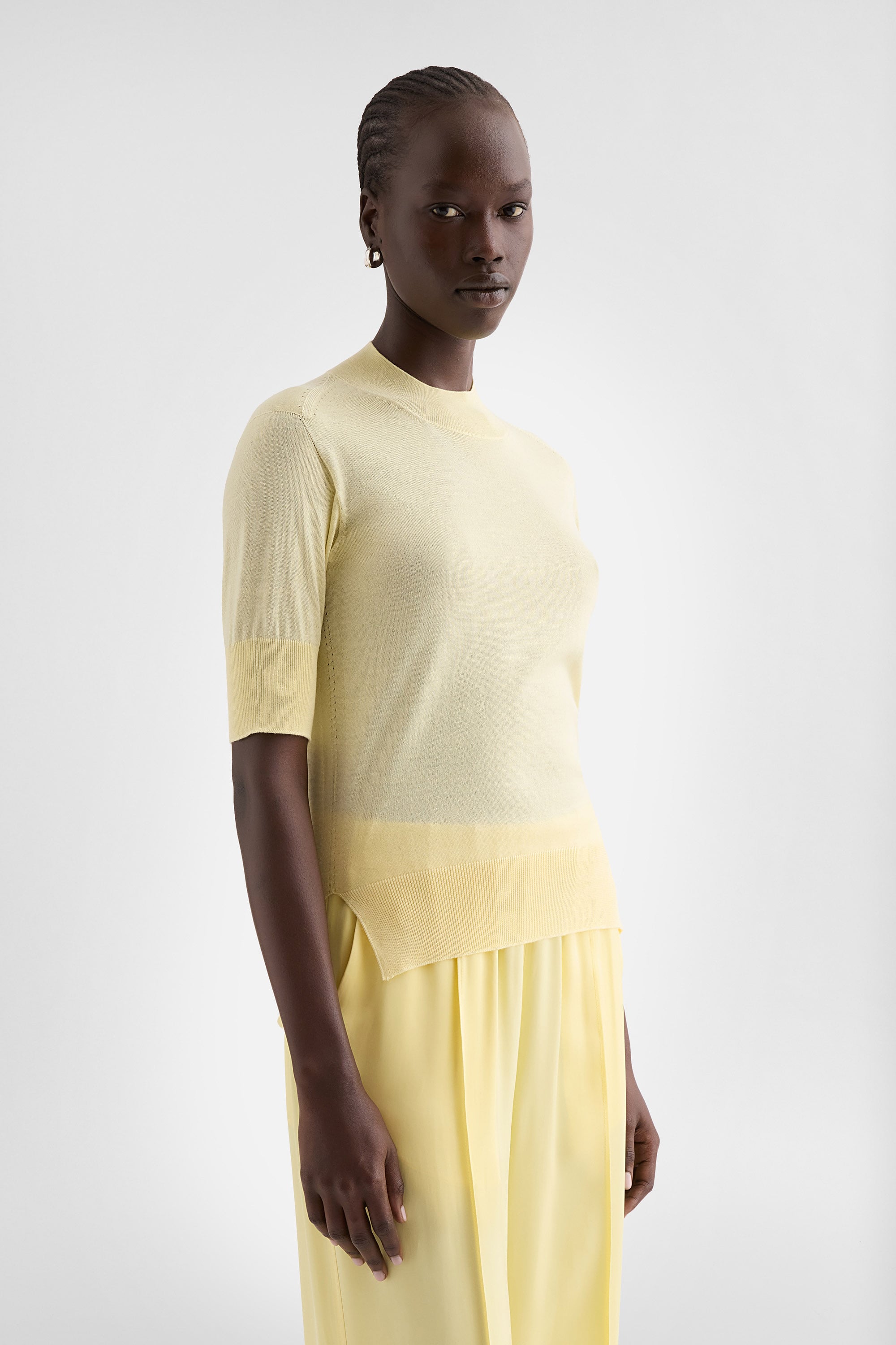 Cashmere Blend Knit T-Shirt