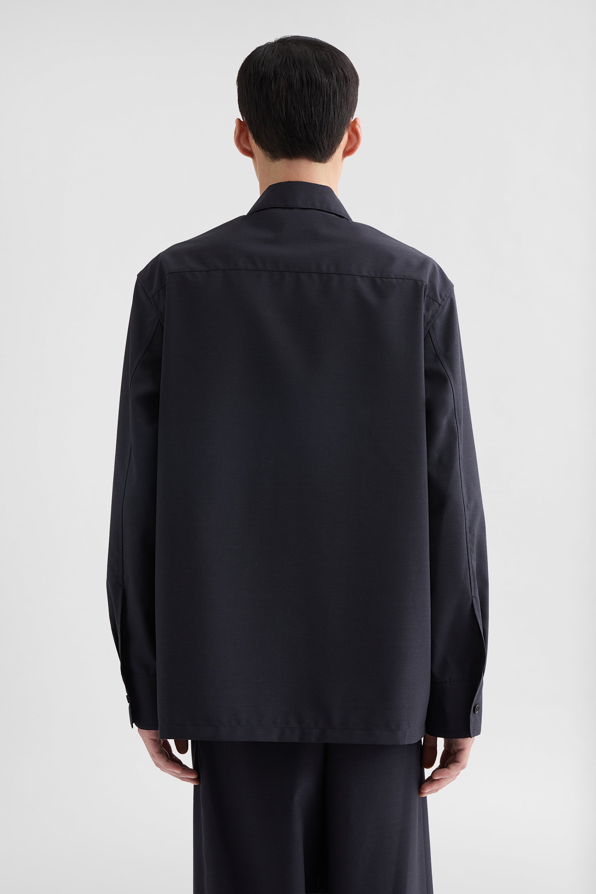 Wool Poplin Zip-Up Shirt Man | Jil Sander Official Online Store